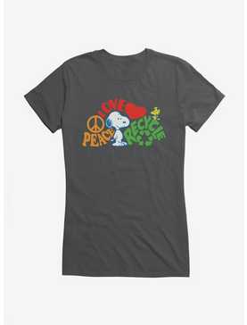 Peanuts Peace Love Recycle Girls T-Shirt, , hi-res