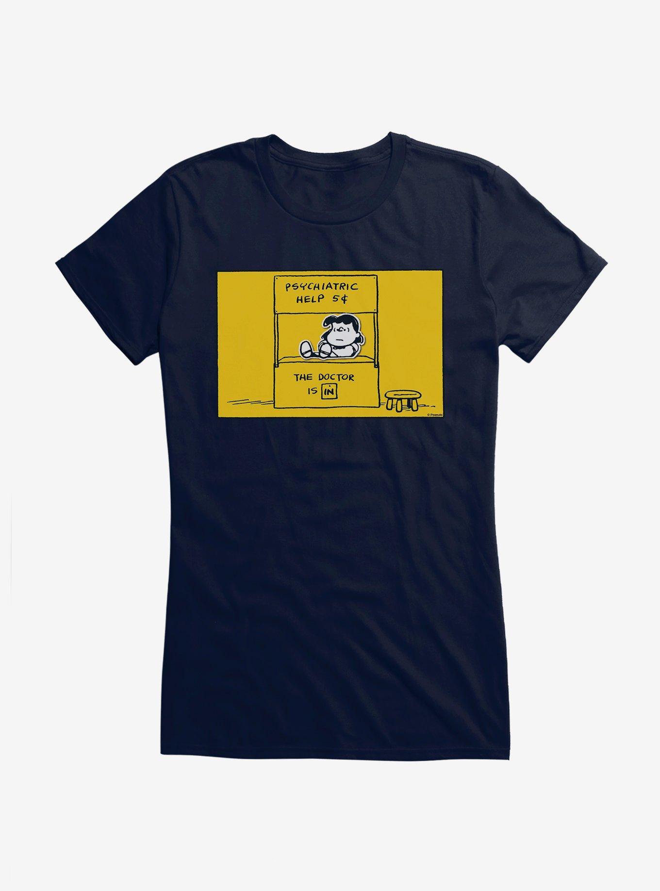 Peanuts Lucy Doctor Is In Girls T-Shirt, NAVY, hi-res