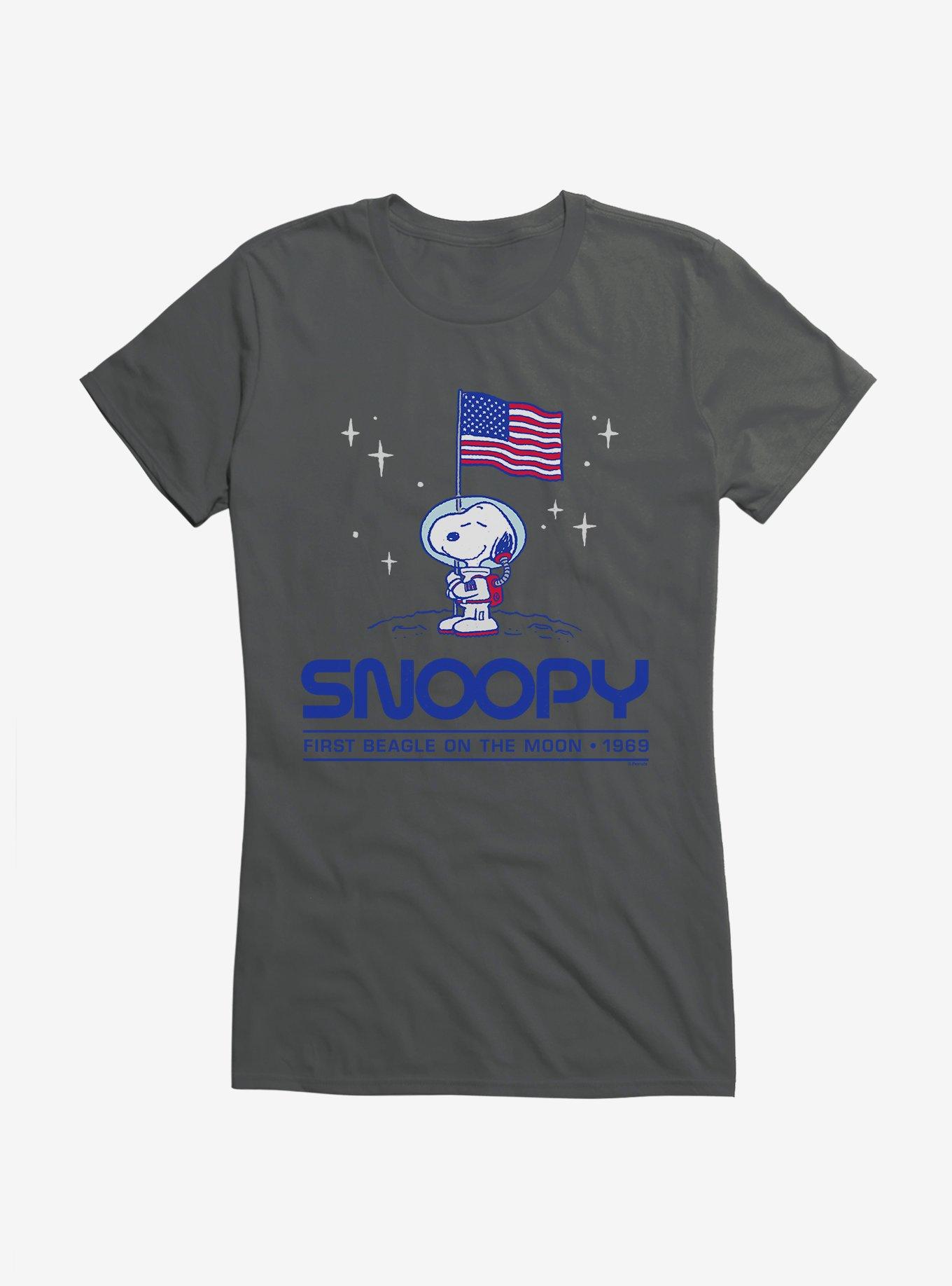 Peanuts Snoopy On The Moon Girls T-Shirt