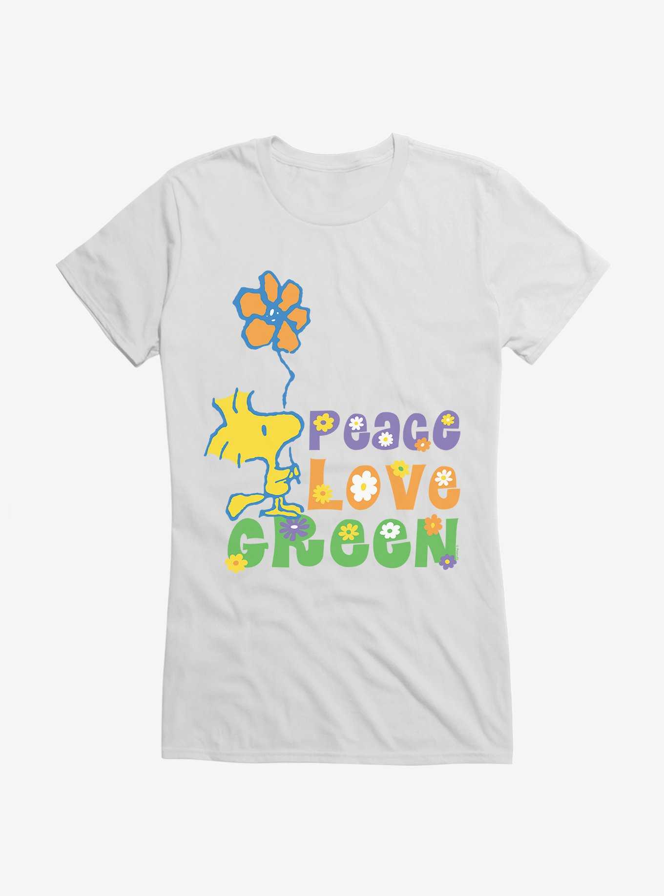 Peanuts Peace Love Green Girls T-Shirt, , hi-res