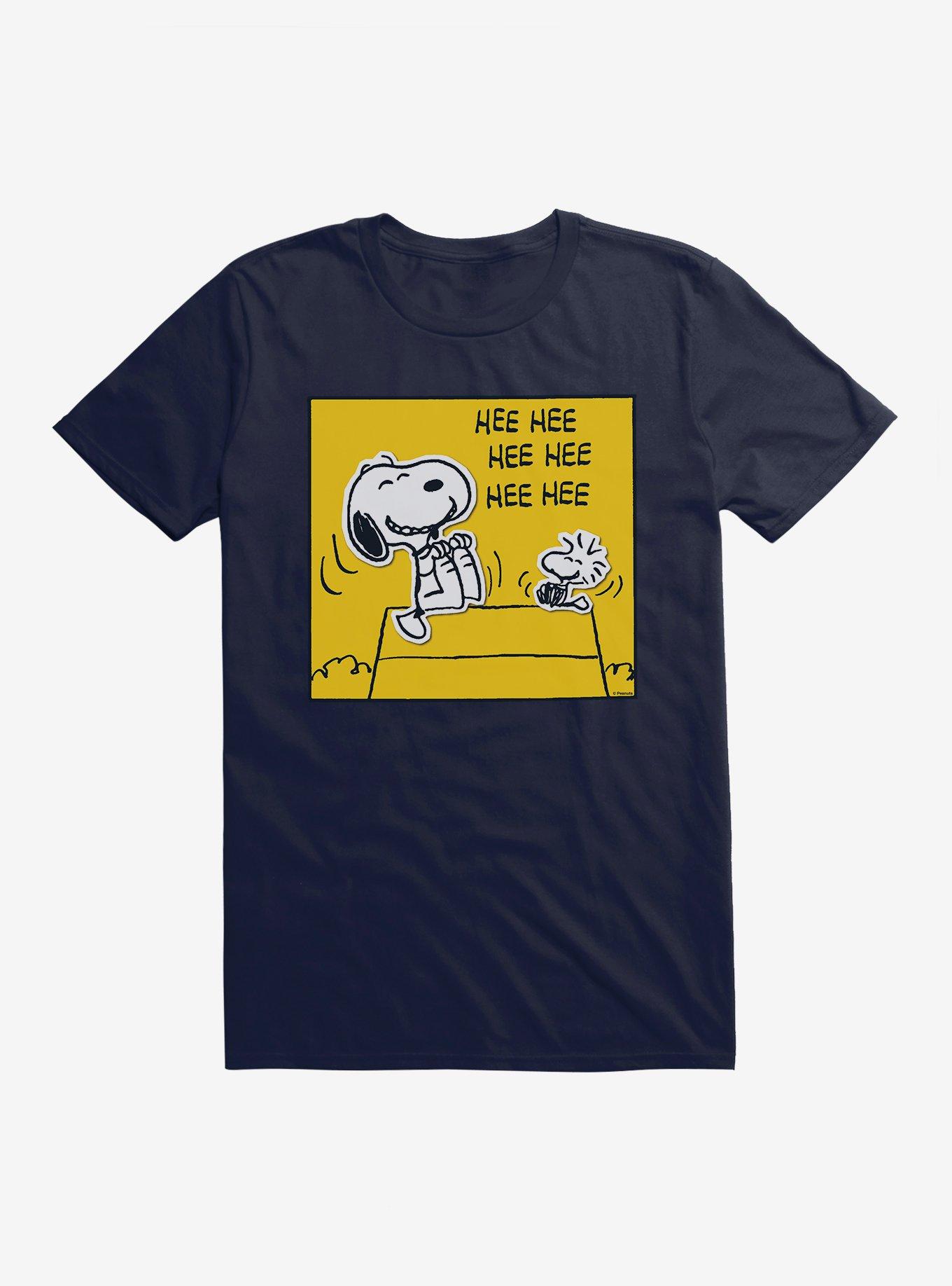 Peanuts Snoopy & Woodstock Laugh T-Shirt, NAVY, hi-res