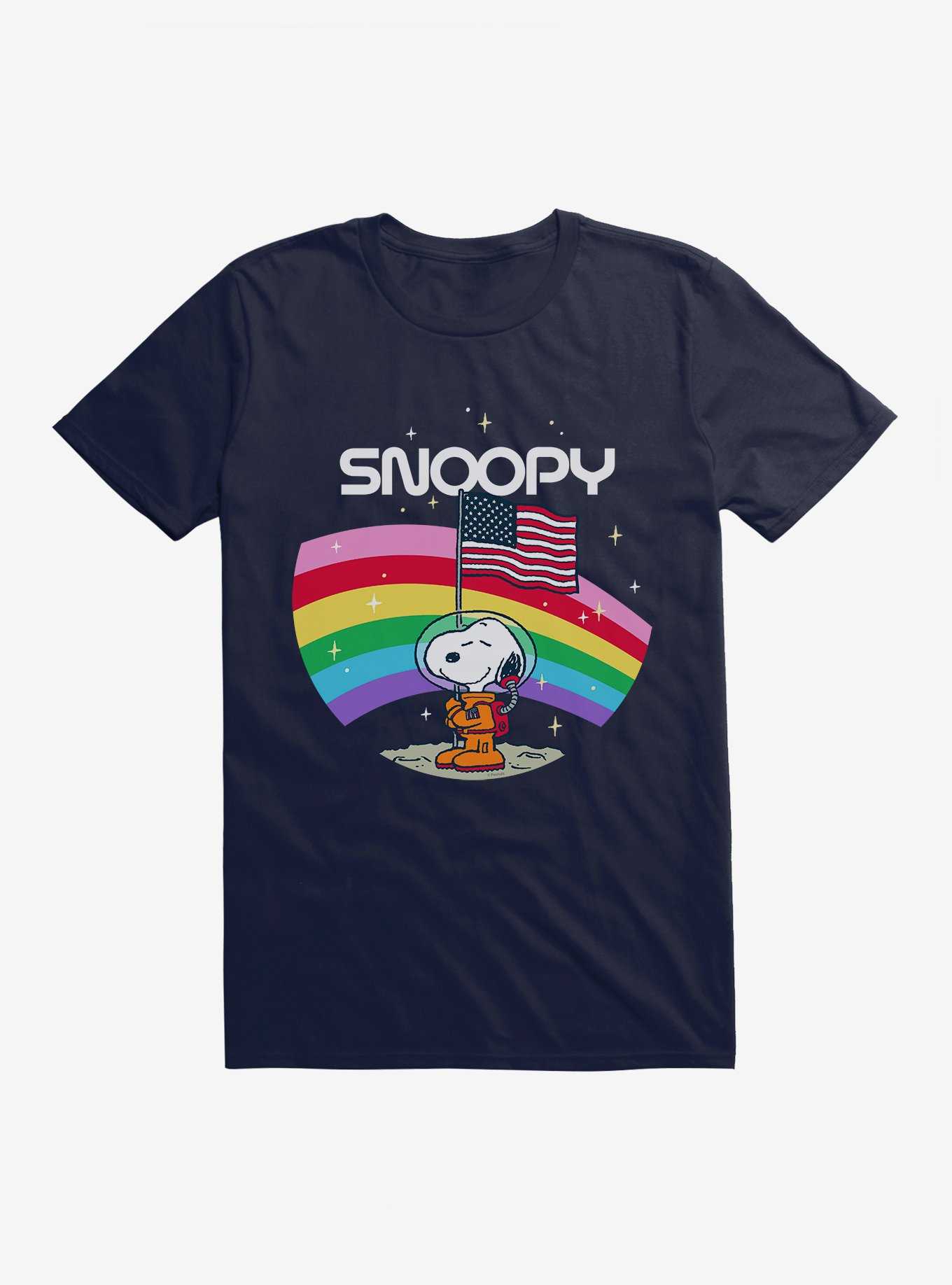 Peanuts Rainbow Snoopy On The Moon T-Shirt, , hi-res