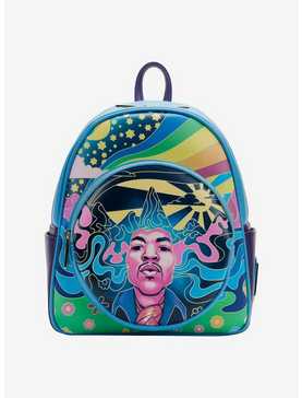 Loungefly Jimi Hendrix Psychedelic Landscape Zip Mini Backpack, , hi-res