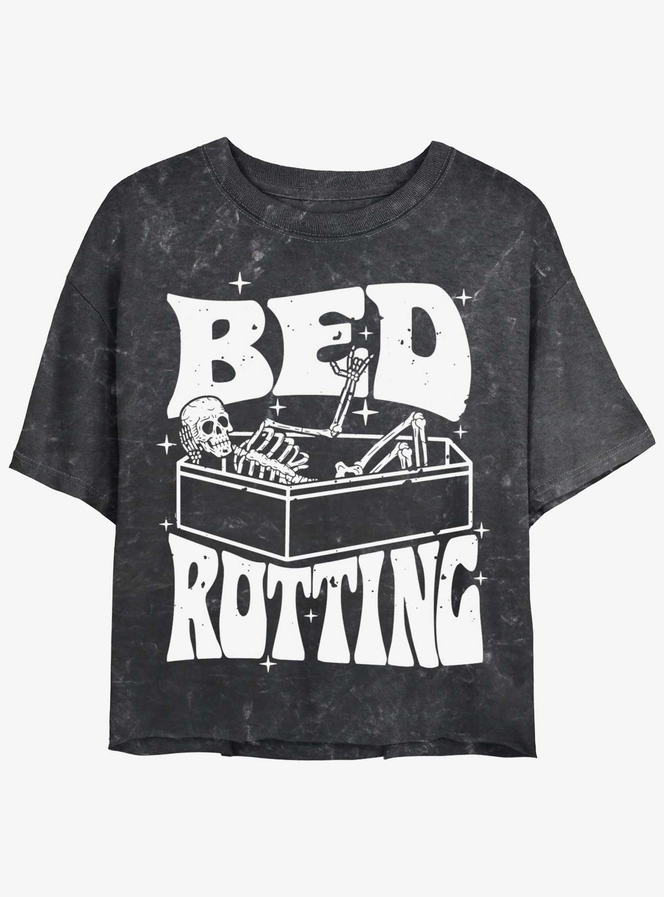 Skeletal Bed Mineral Wash Girls Crop T-Shirt