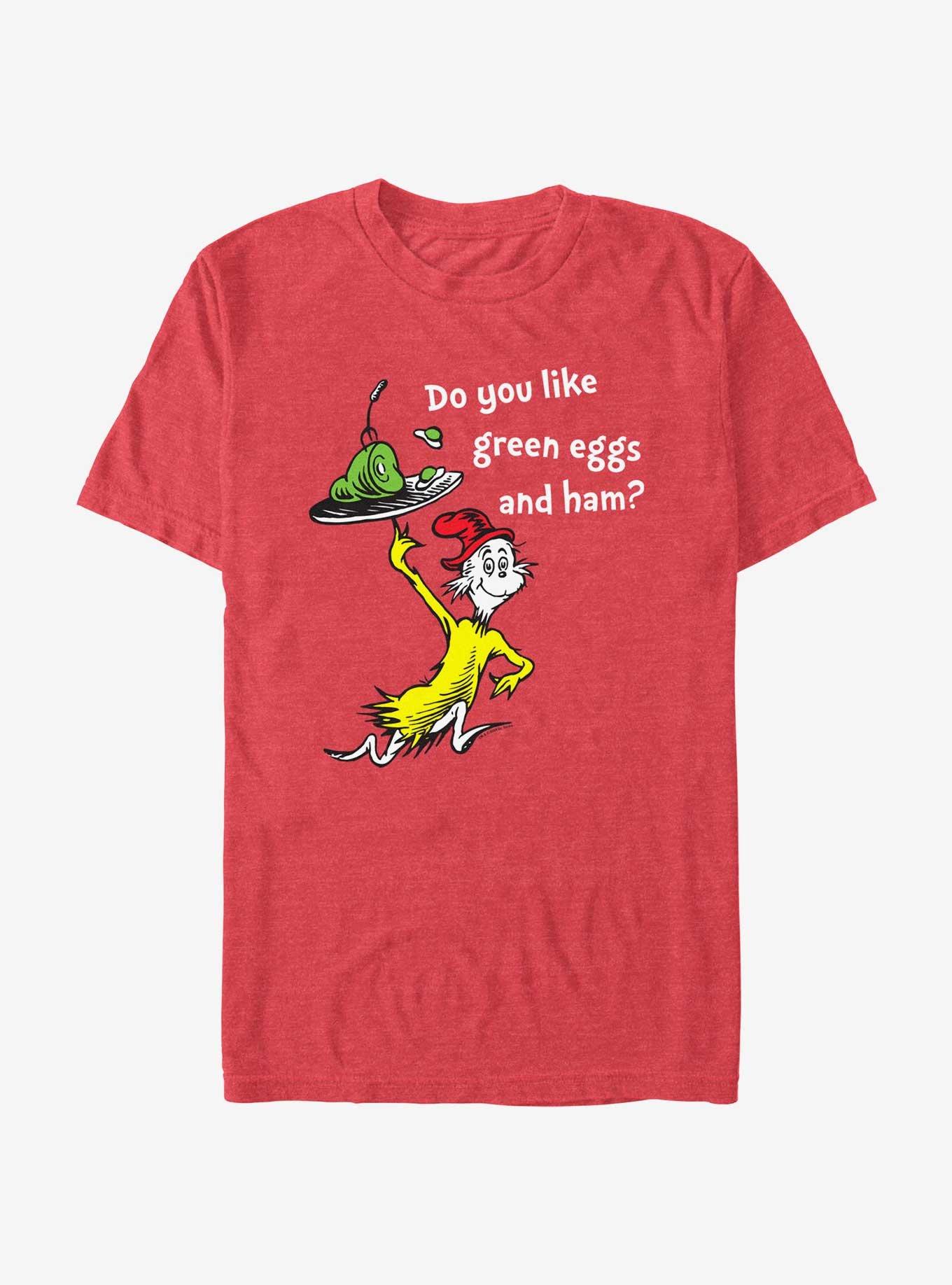 Dr. Seuss Do You Like Green Eggs and Ham T-Shirt, RED HTR, hi-res