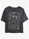Dr. Seuss Collection Poster Mineral Wash Womens Crop T-Shirt, BLACK, hi-res