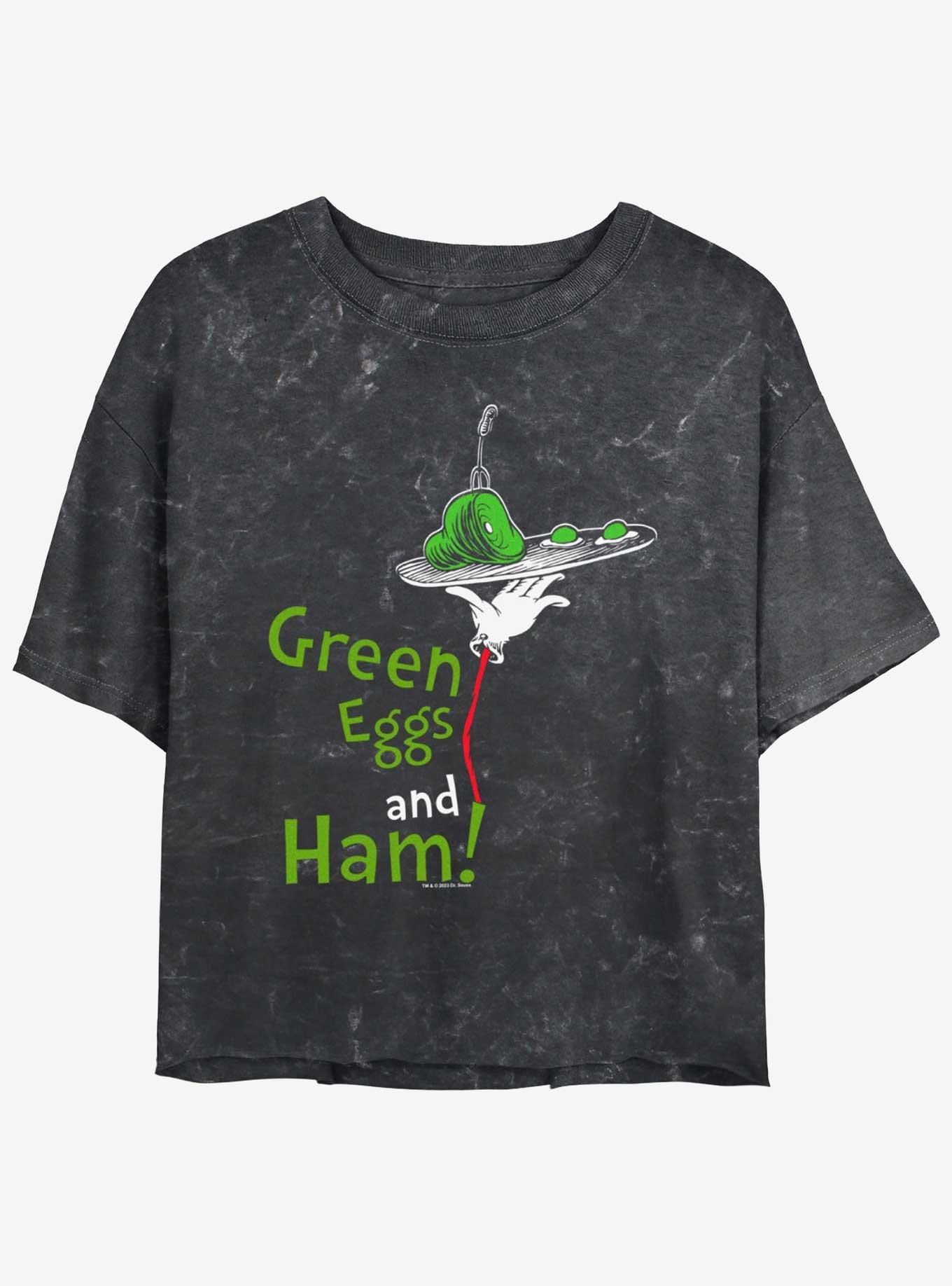 Dr. Seuss Green Eggs & Ham Mineral Wash Womens Crop T-Shirt