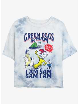Dr. Seuss I Am Sam Green Eggs And Ham Tie Dye Crop Girls T-Shirt, , hi-res