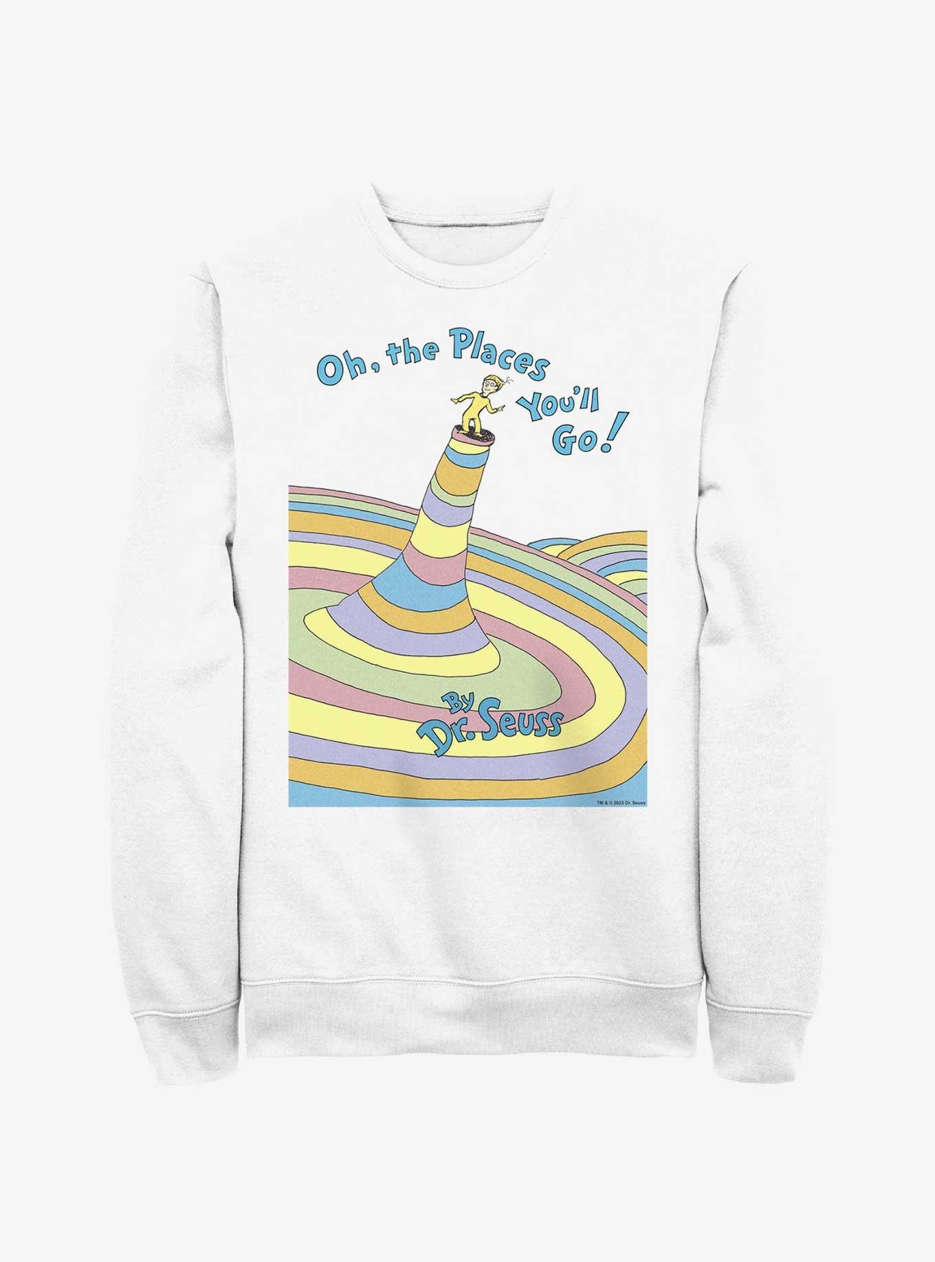 Dr. Seuss Oh The Places You'Ll Go Sweatshirt, WHITE, hi-res