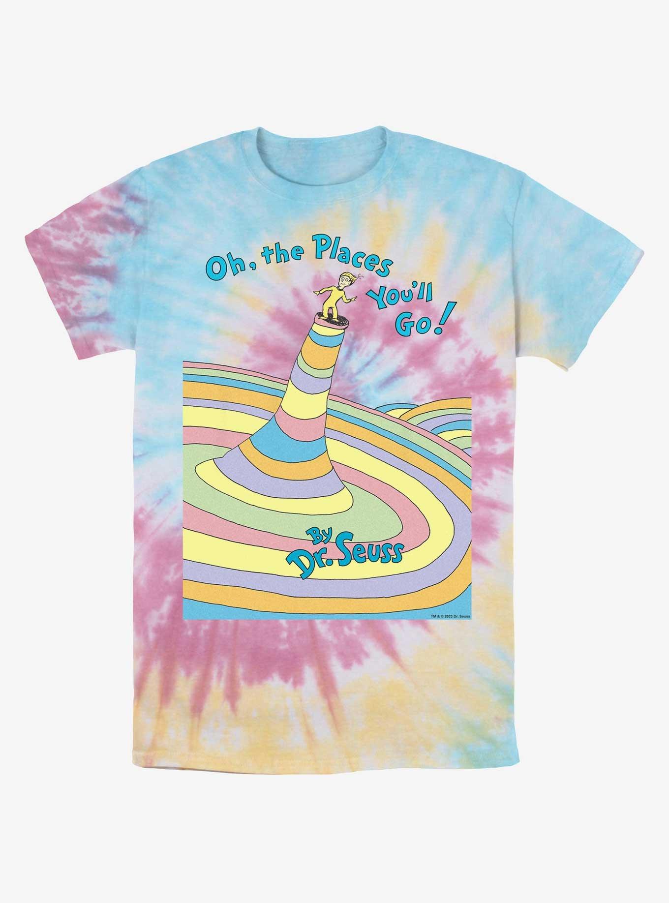 Dr. Seuss Oh The Places You'Ll Go Tie-Dye T-Shirt, BLUPNKLY, hi-res