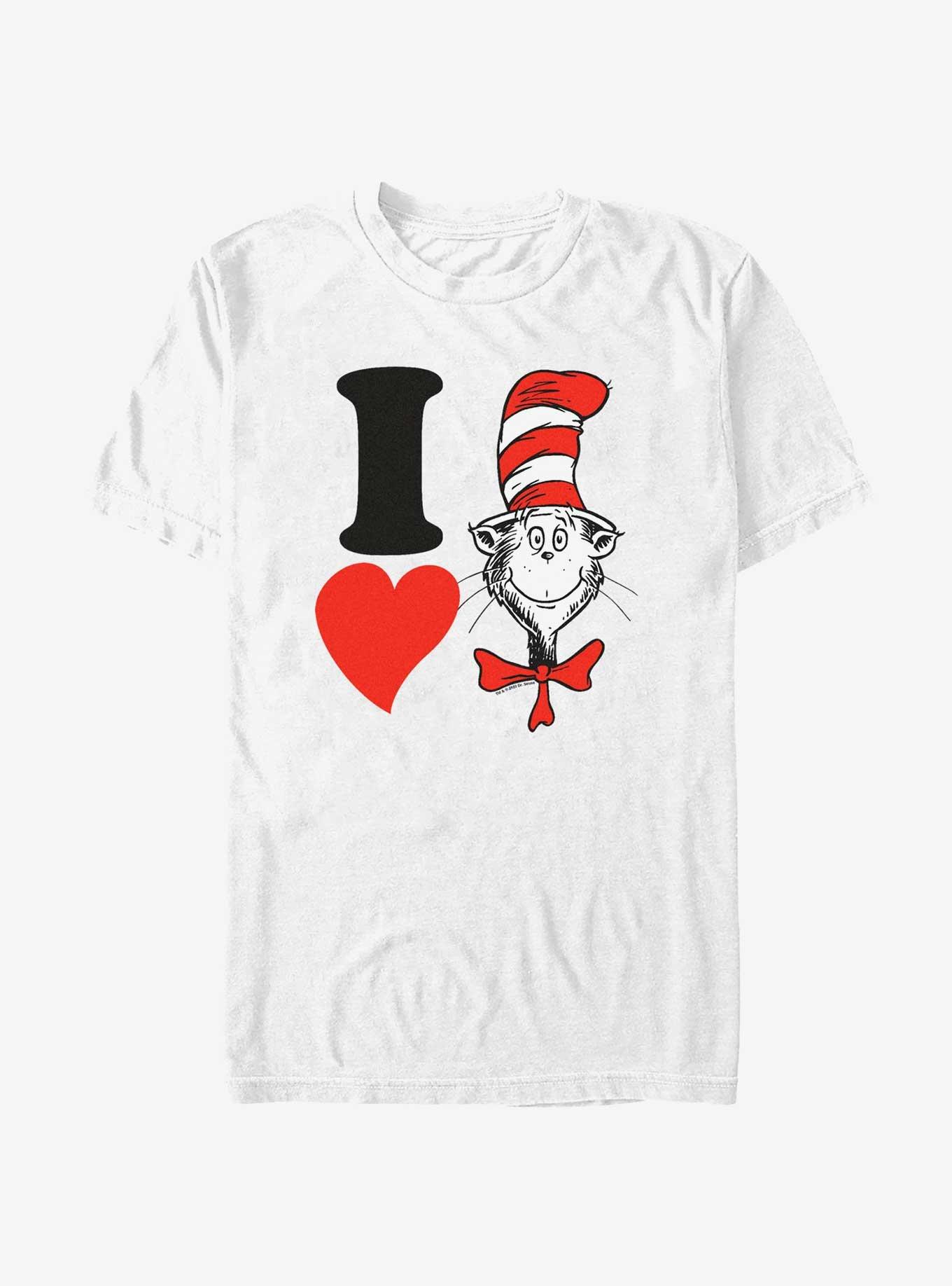 Dr. Seuss I Heart Hat Cat T-Shirt, WHITE, hi-res