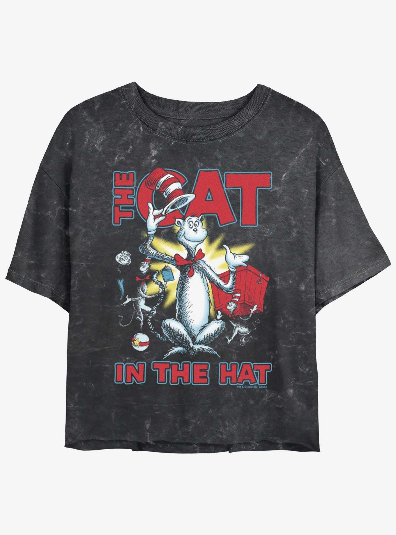 Dr. Seuss The Cat In The Hat Cattitude Mineral Wash Womens Crop T-Shirt, , hi-res