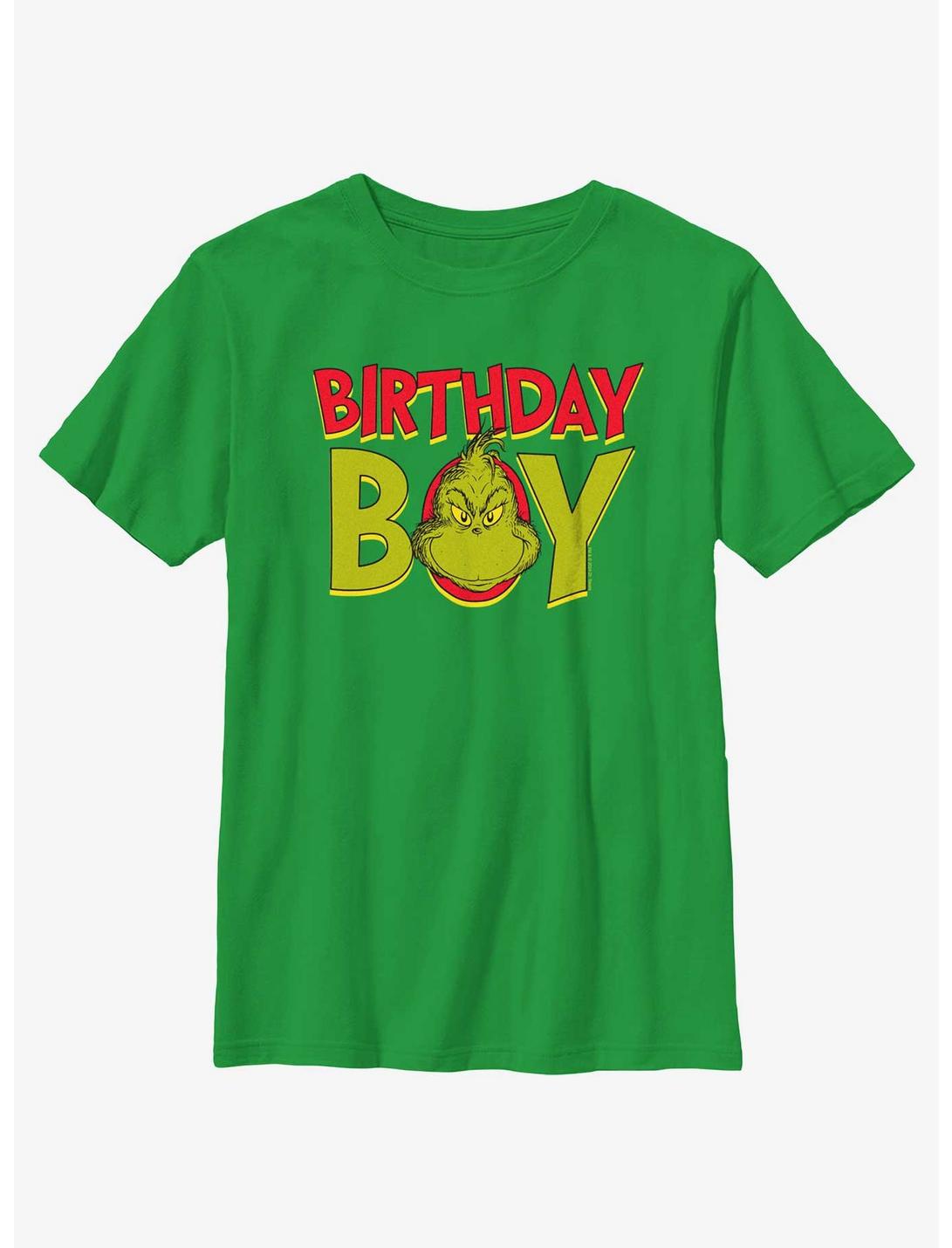 Dr. Seuss Bday Grinch Boy Youth T-Shirt, KELLY, hi-res