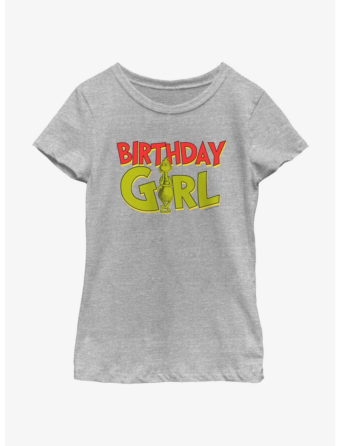 Dr. Seuss Bday Grinch Girl Youth Girls T-Shirt, ATH HTR, hi-res