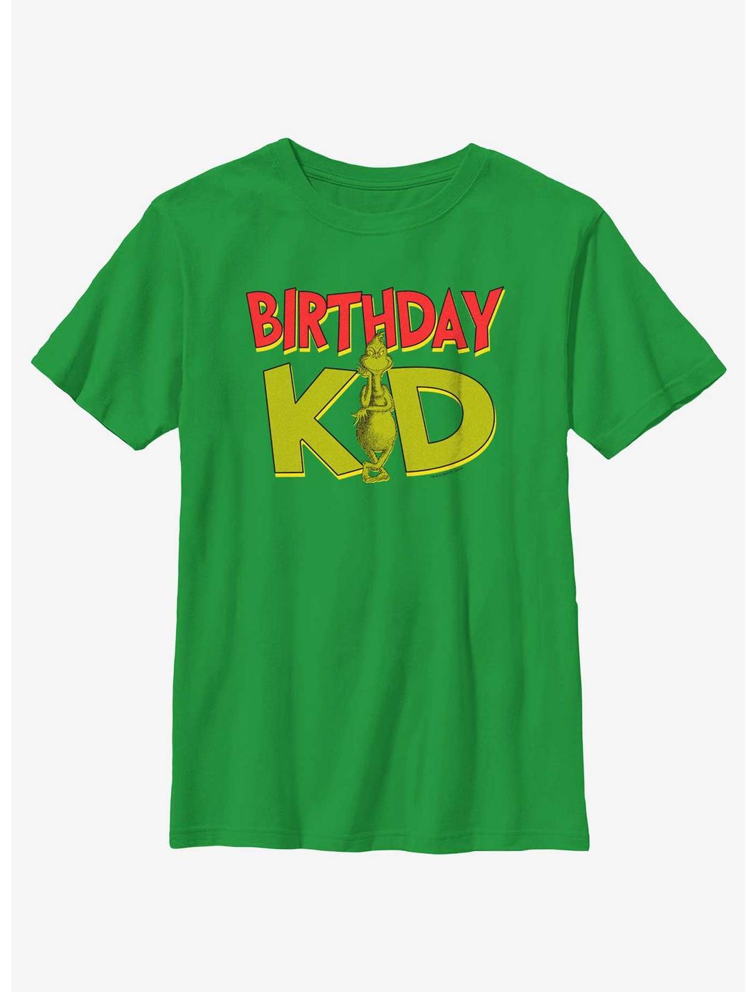Dr. Seuss Bday Grinch Kid Youth T-Shirt, KELLY, hi-res