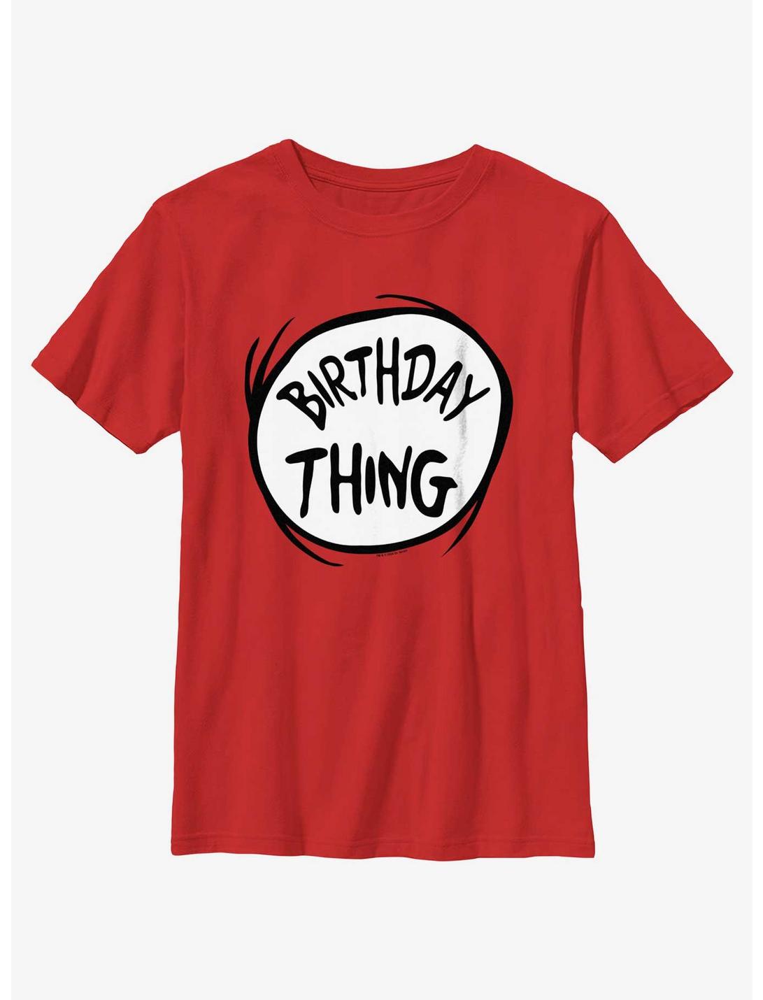 Dr. Seuss Birthday Thing Youth T-Shirt, RED, hi-res