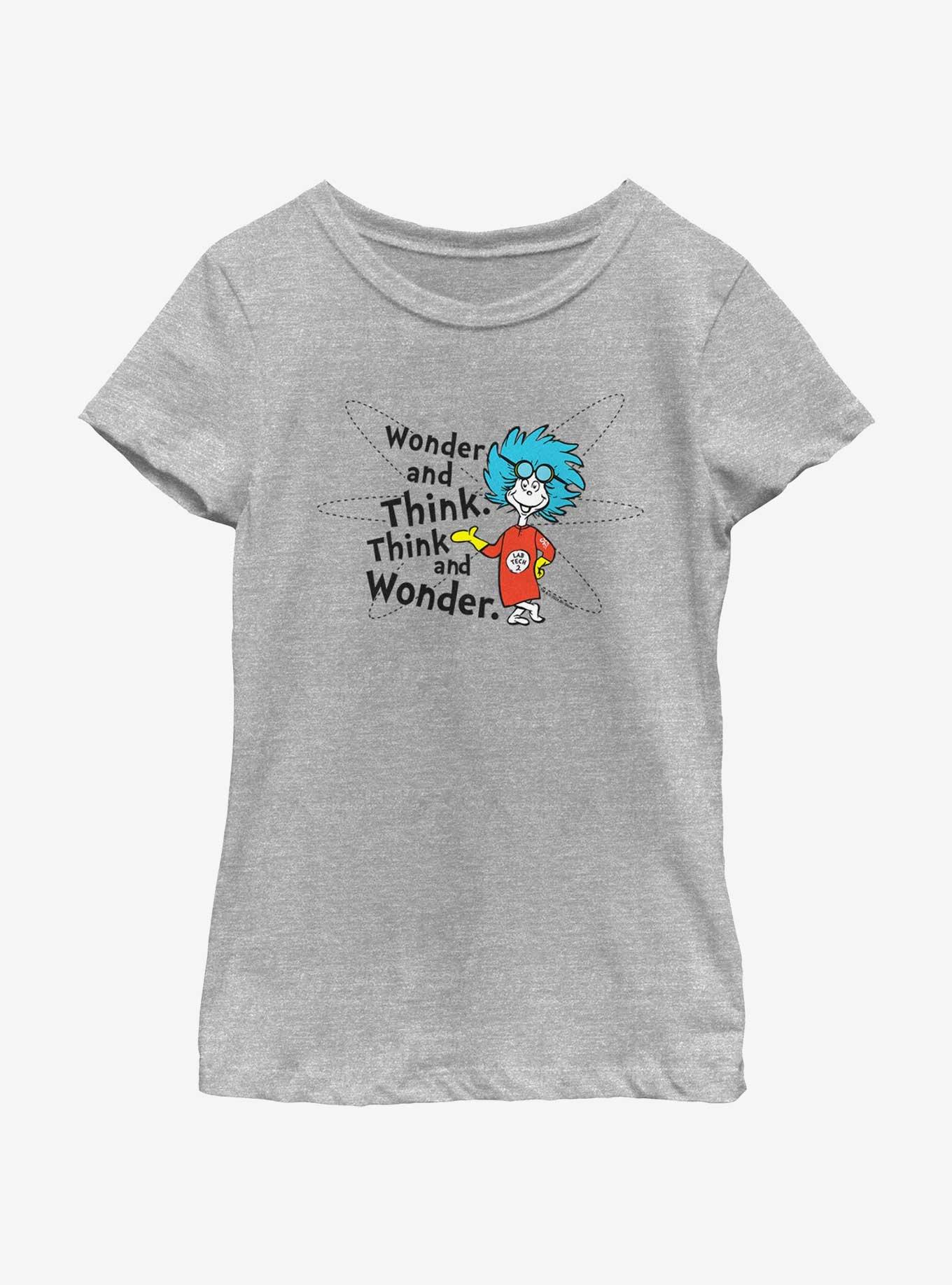 Dr. Seuss Think And Wonder Youth Girls T-Shirt, ATH HTR, hi-res