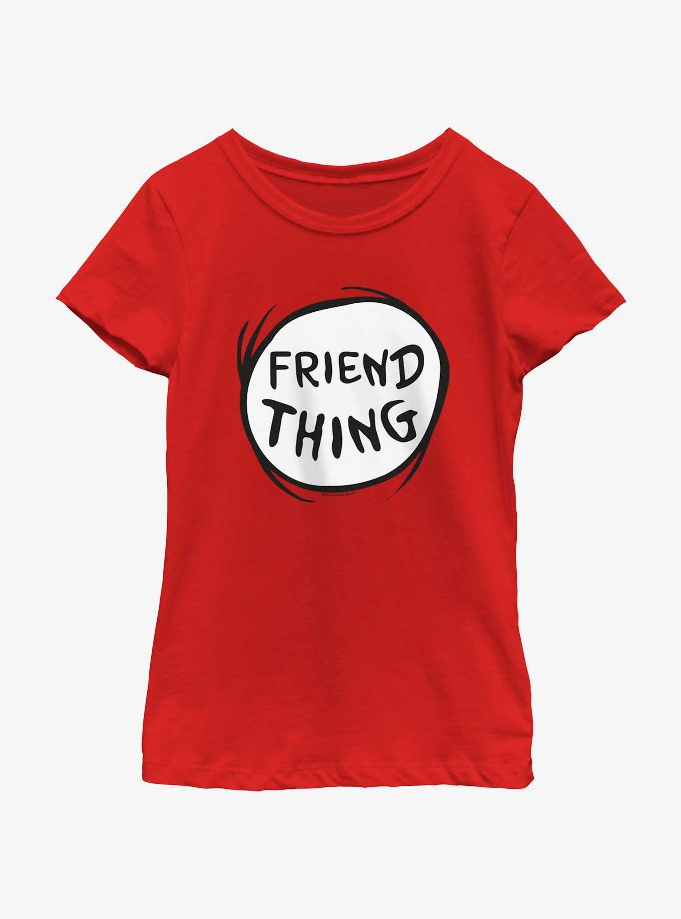 Dr. Seuss Friend Thing Youth Girls T-Shirt, RED, hi-res