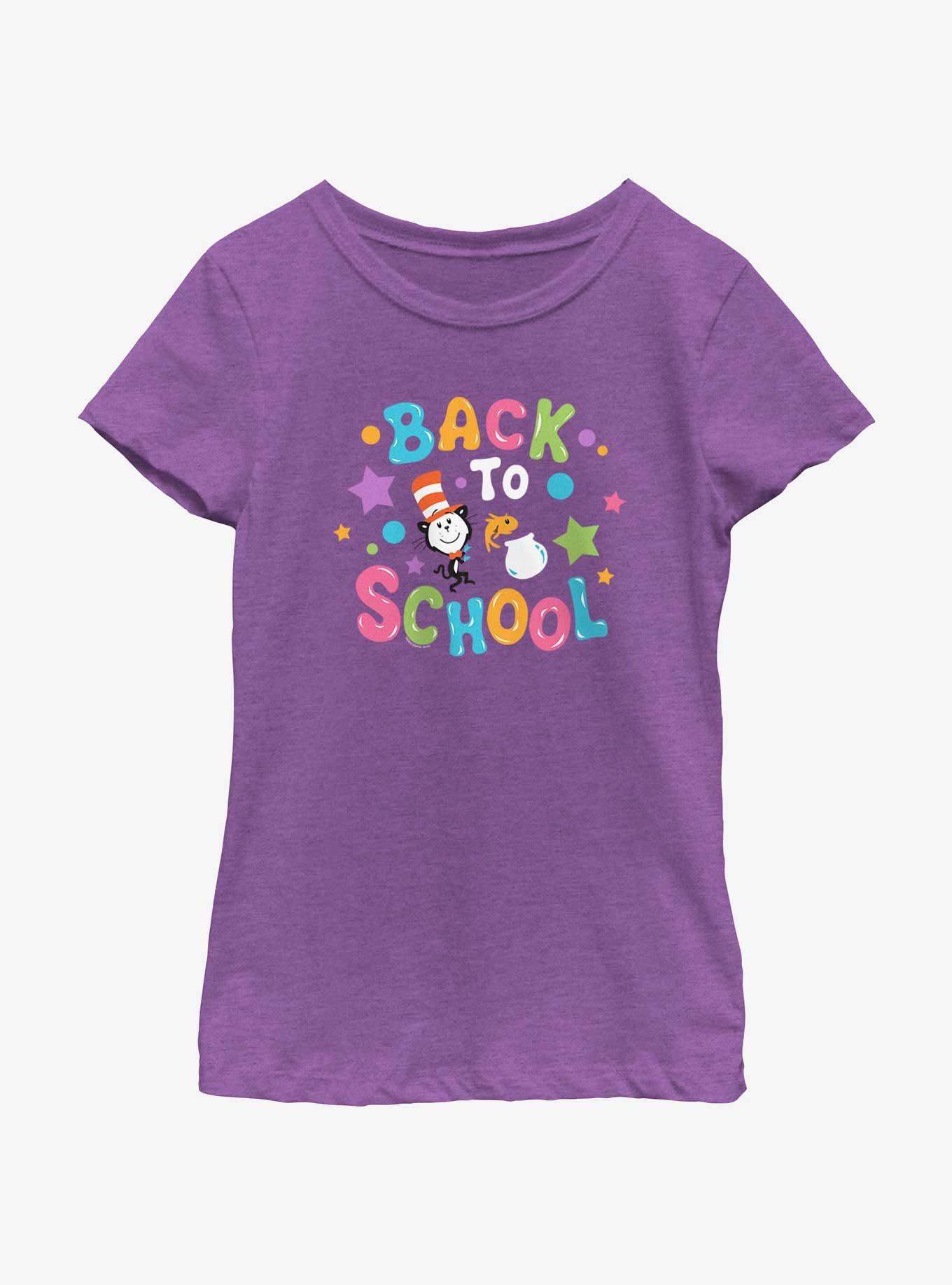 Dr. Seuss School Thing One Youth Girls T-Shirt, PURPLE BERRY, hi-res