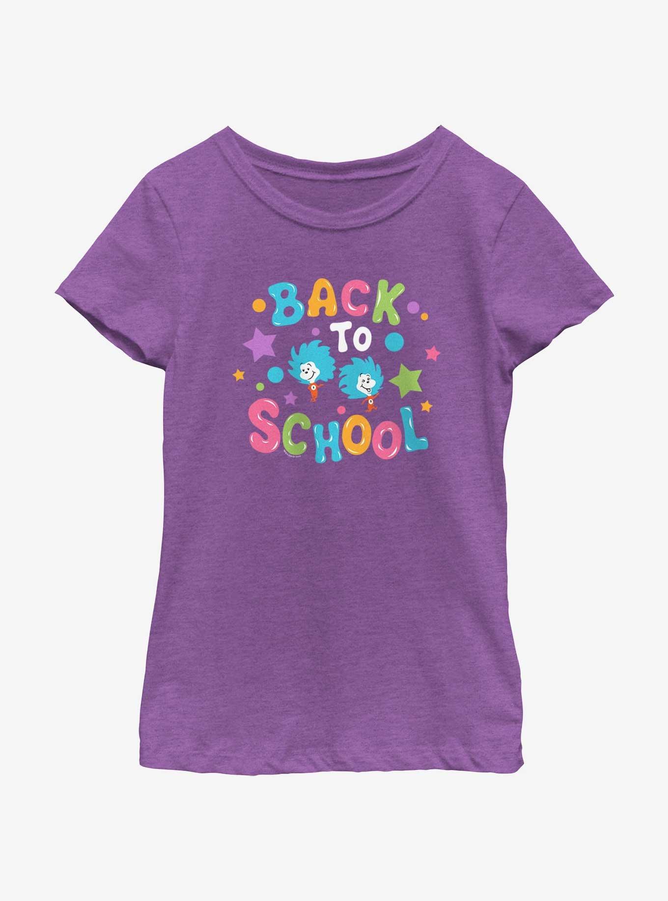 Dr. Seuss School Thing Two Youth Girls T-Shirt, PURPLE BERRY, hi-res
