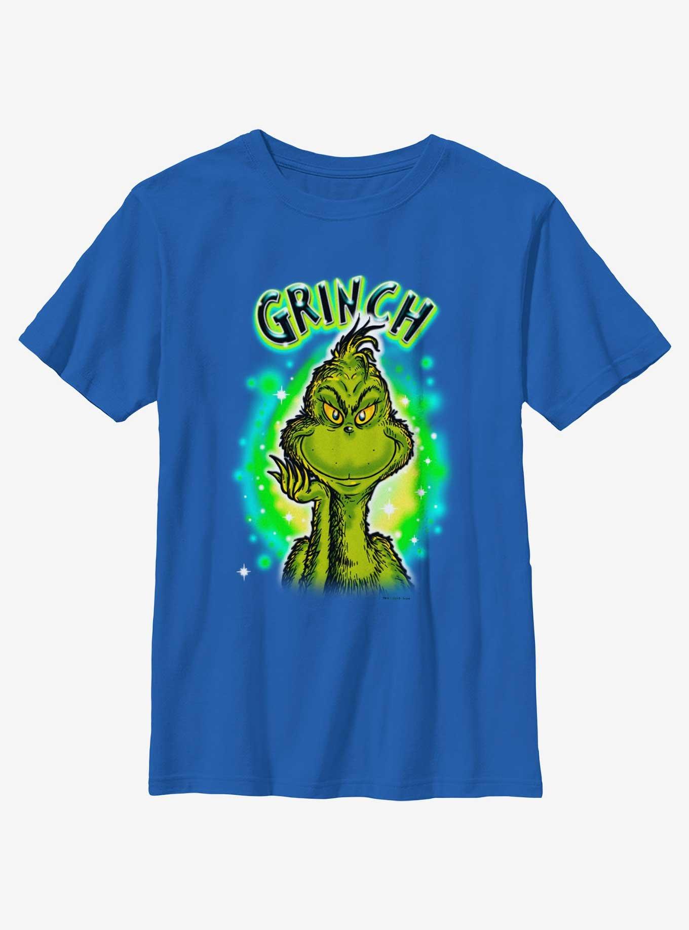 Dr. Seuss Brushy Grinch Youth T-Shirt, ROYAL, hi-res