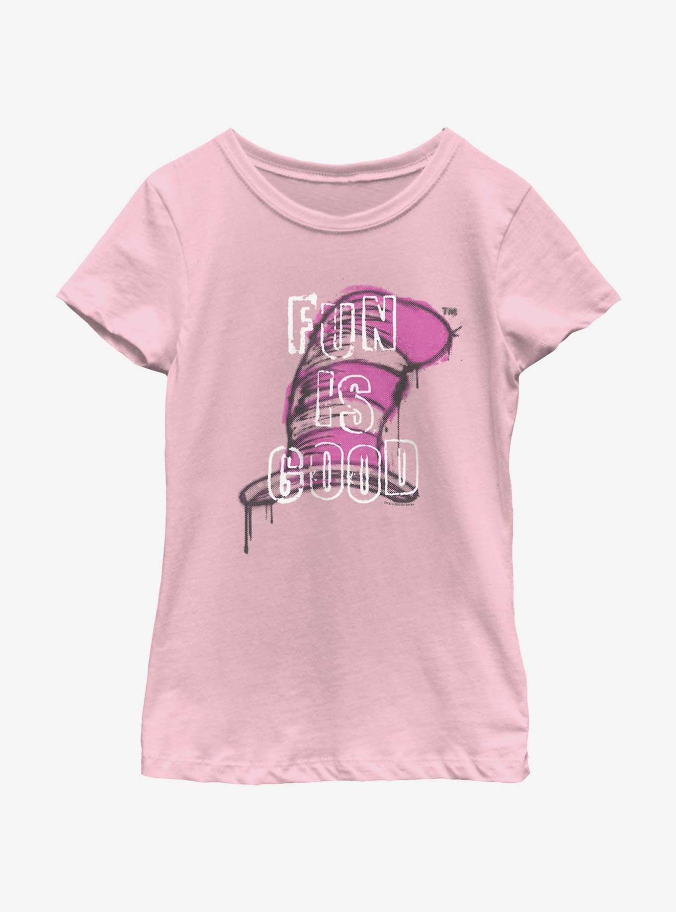 Dr. Seuss Fun Is Good Youth Girls T-Shirt, PINK, hi-res