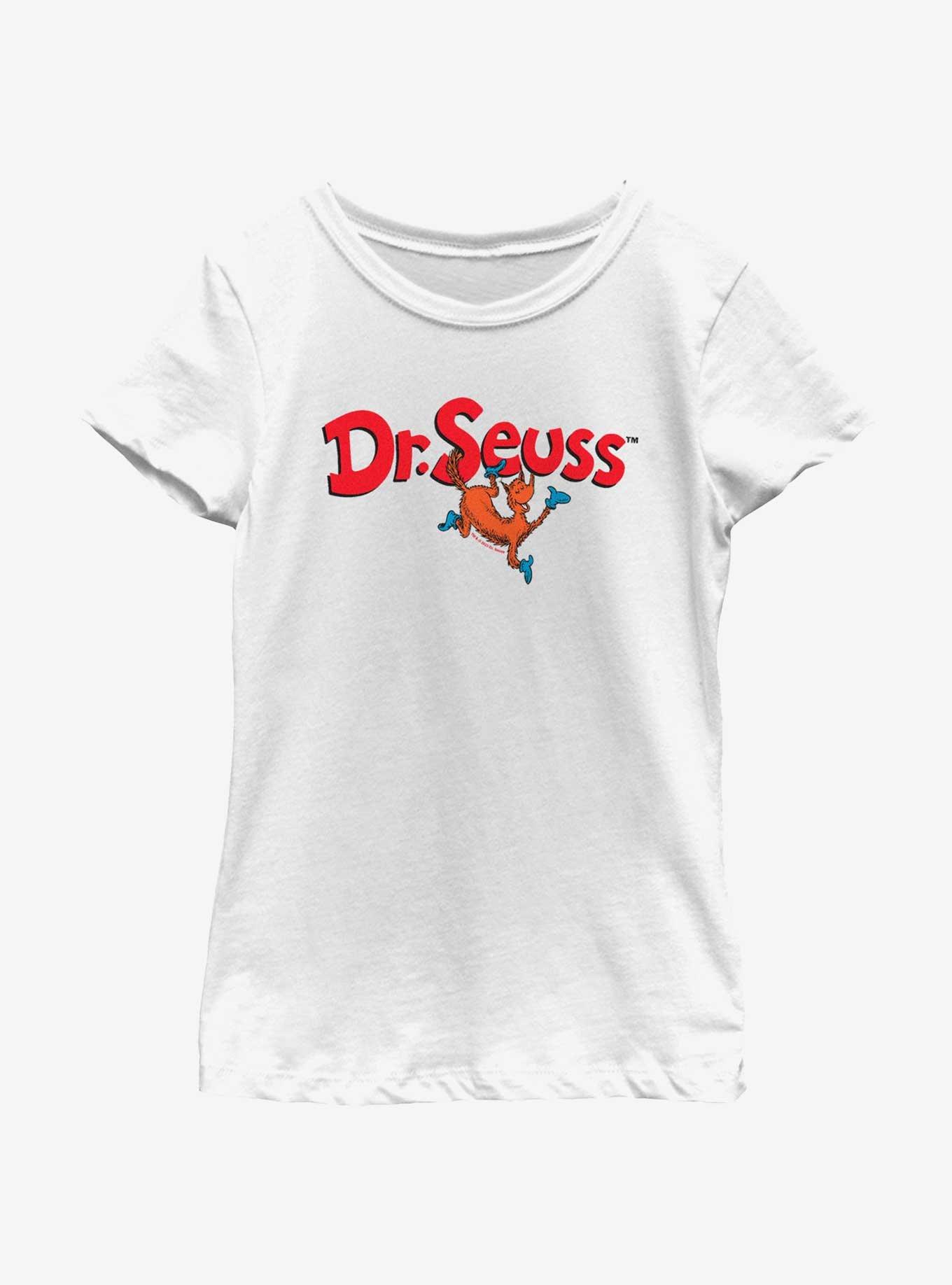 Dr. Seuss Fox Logo Youth Girls T-Shirt, WHITE, hi-res