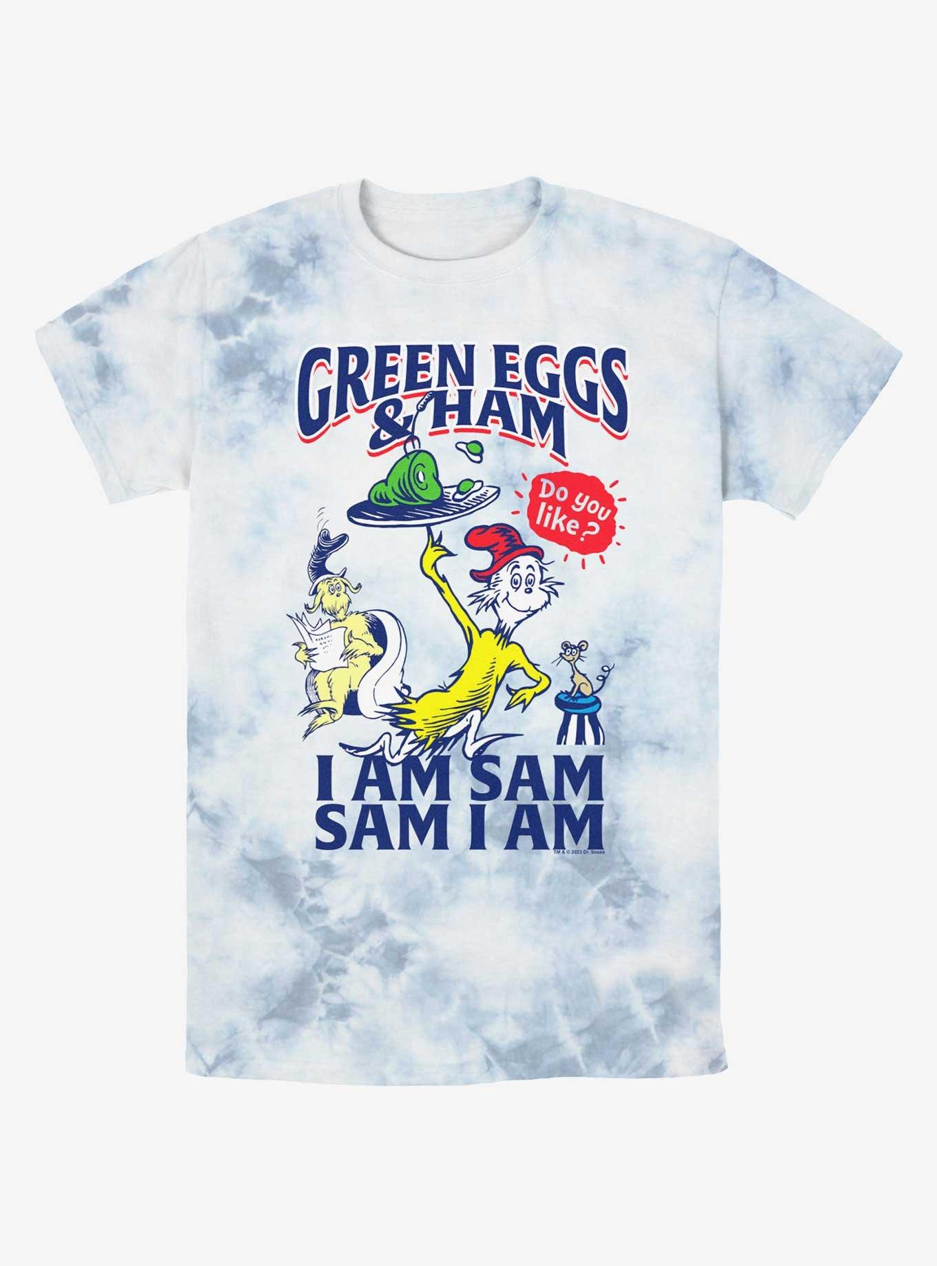 Dr. Seuss I Am Sam Green Eggs And Ham Tie-Dye T-Shirt, WHITEBLUE, hi-res