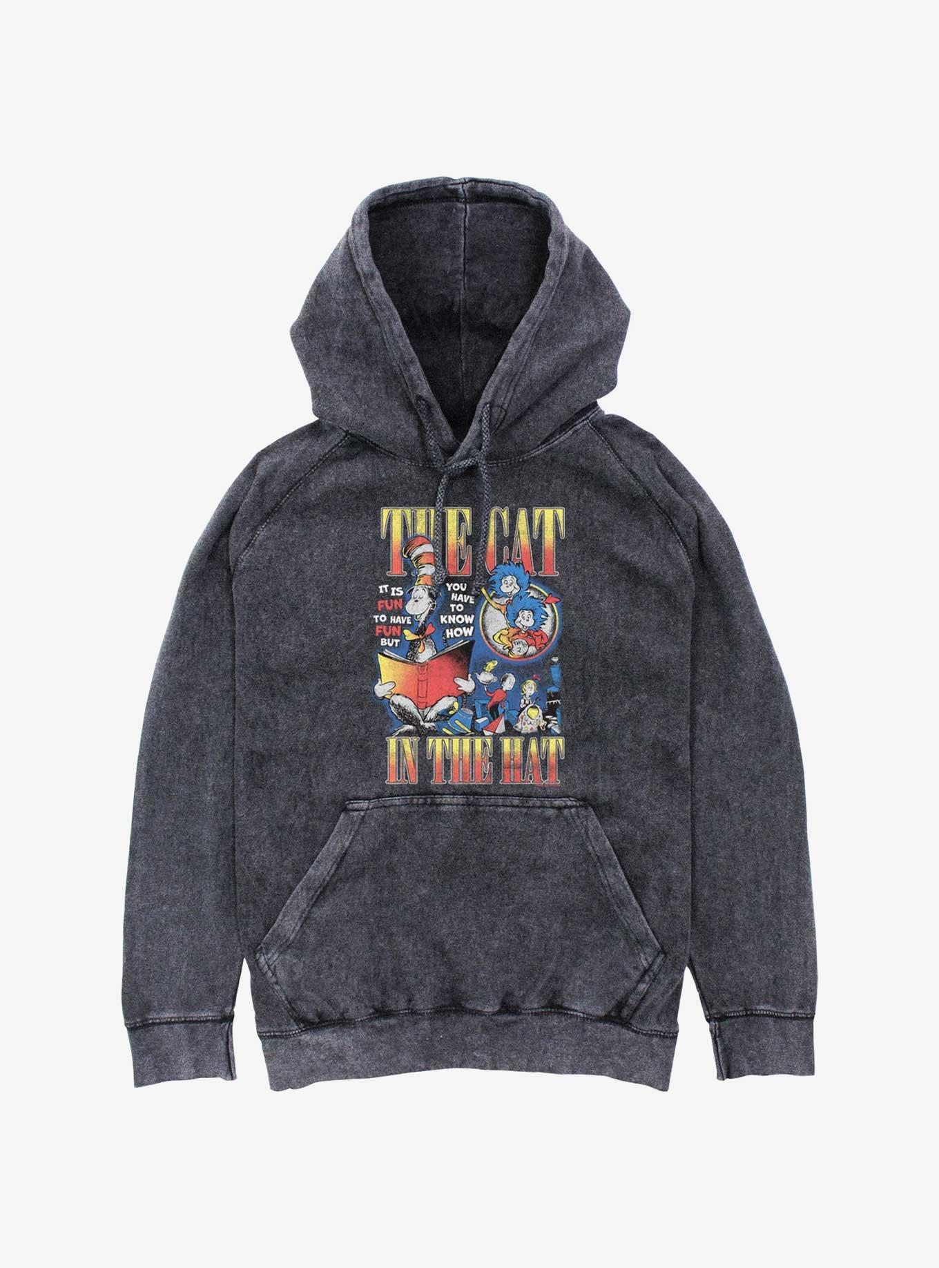Dr. Seuss The Cat In The Hat Reading Book Mineral Wash Hoodie