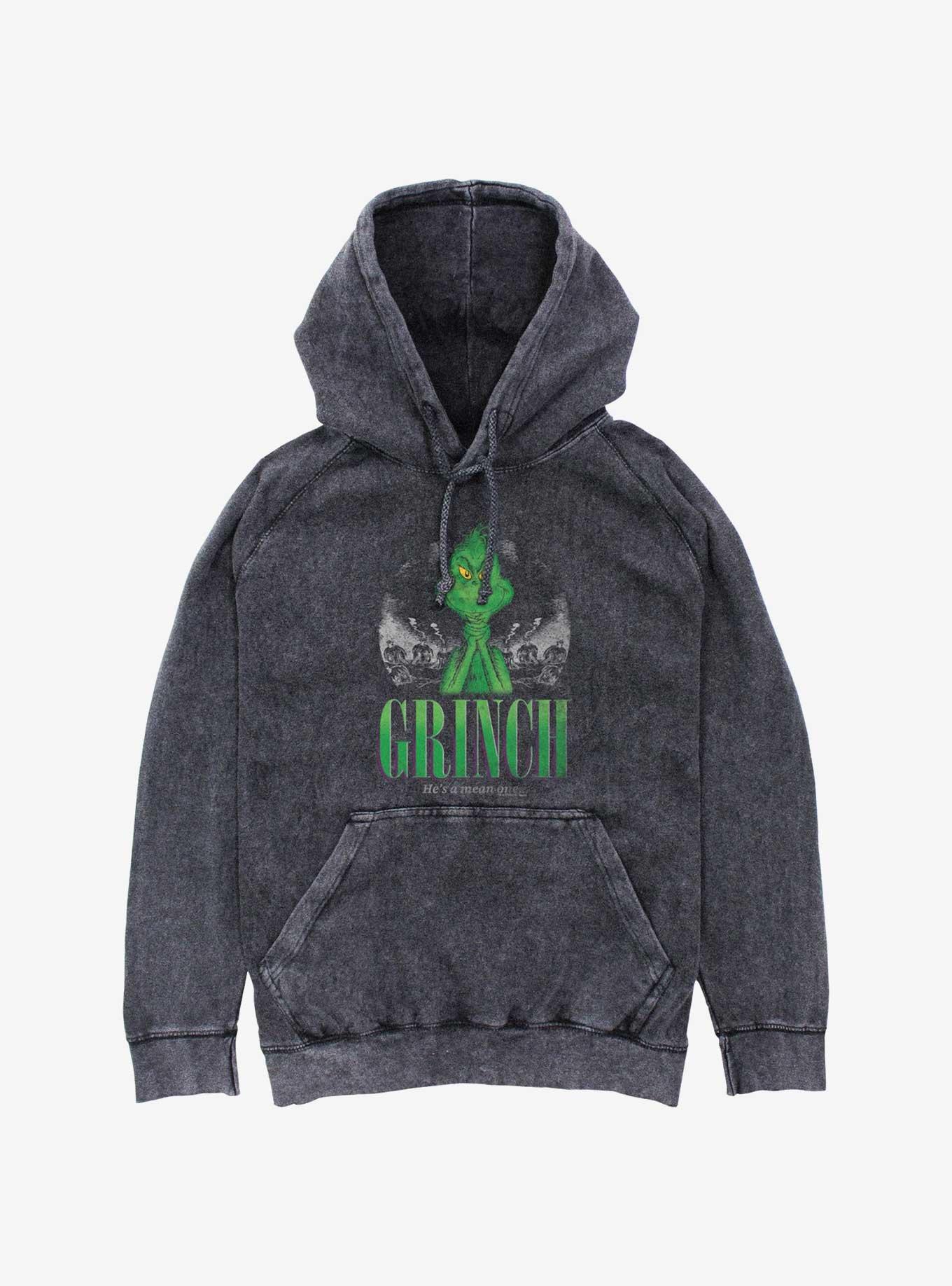 Dr. Seuss The Grinch He'S A Mean One Mineral Wash Hoodie