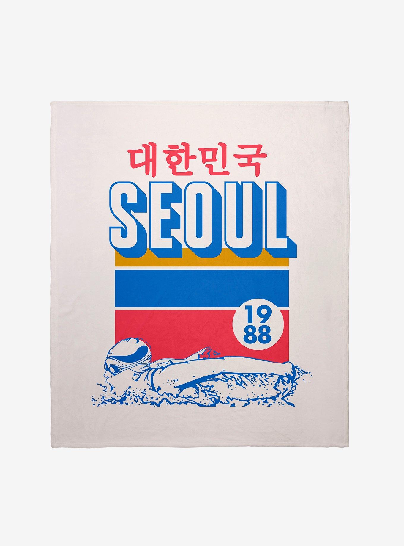 1988 Seoul Swim Throw Blanket