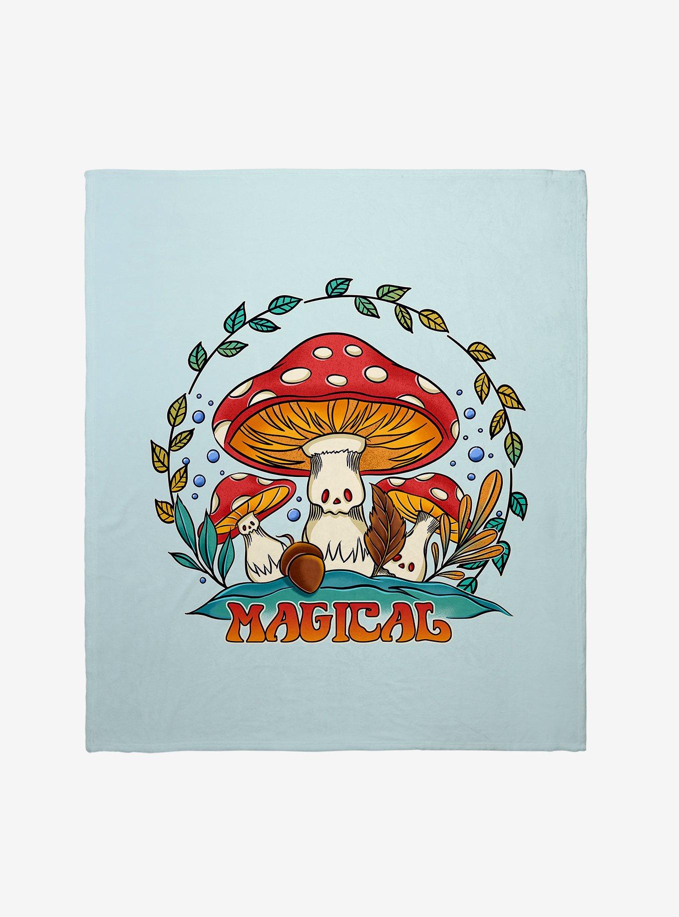 Magical Mushrooms Throw Blanket