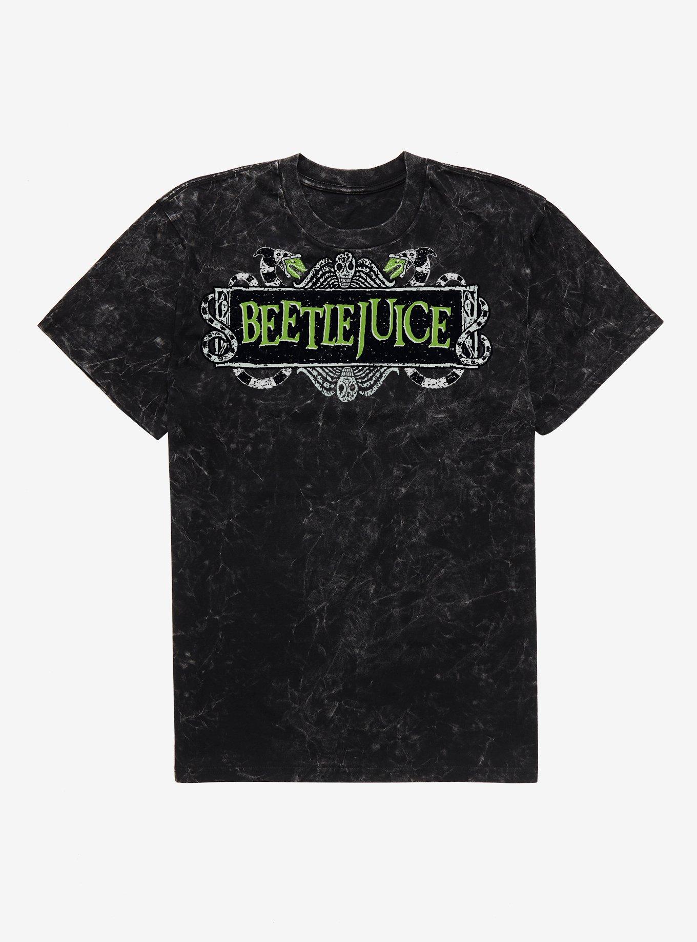 Beetlejuice Logo T-Shirt, BLACK MINERAL WASH, hi-res