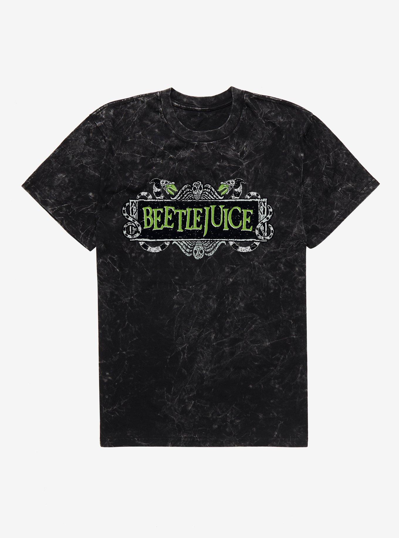 Beetlejuice Logo T-Shirt, BLACK MINERAL WASH, hi-res