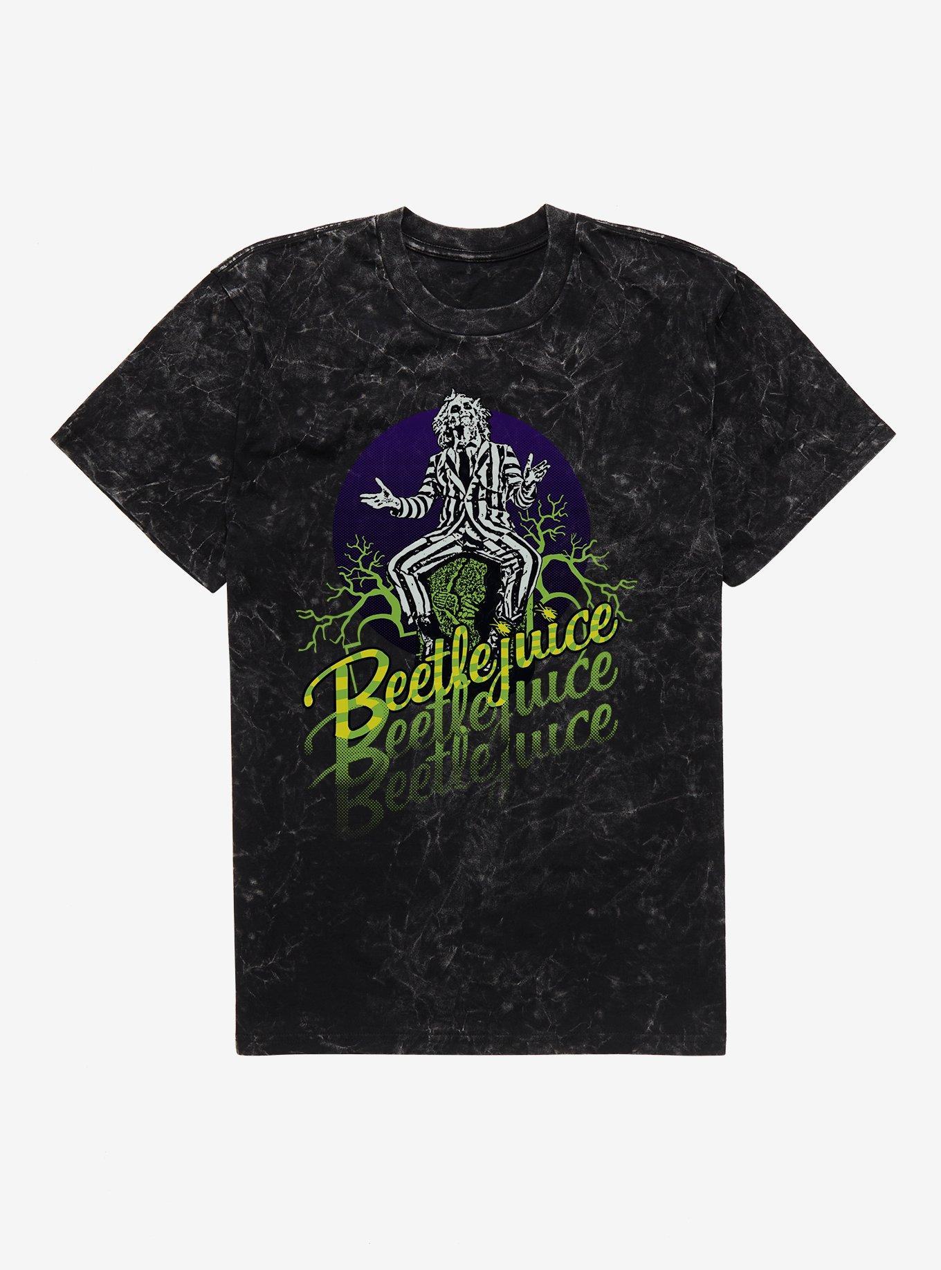 Beetlejuice Summoning Mineral Wash T-Shirt, BLACK MINERAL WASH, hi-res
