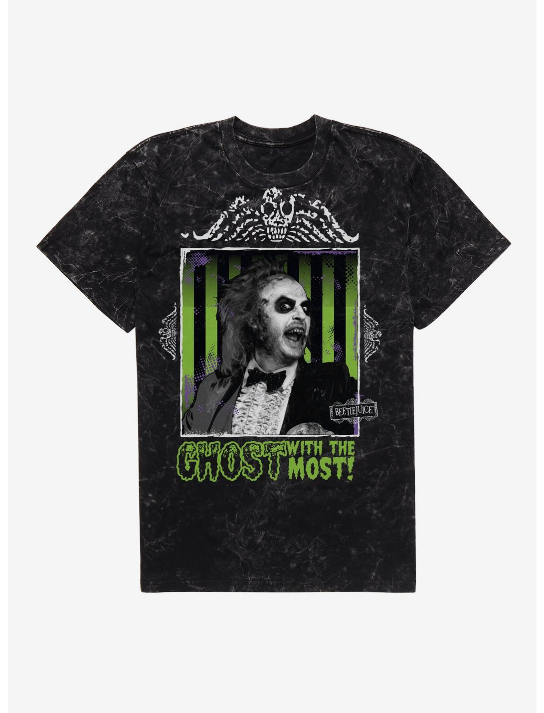 Beetlejuice Ghost With The Most T-Shirt, BLACK MINERAL WASH, hi-res
