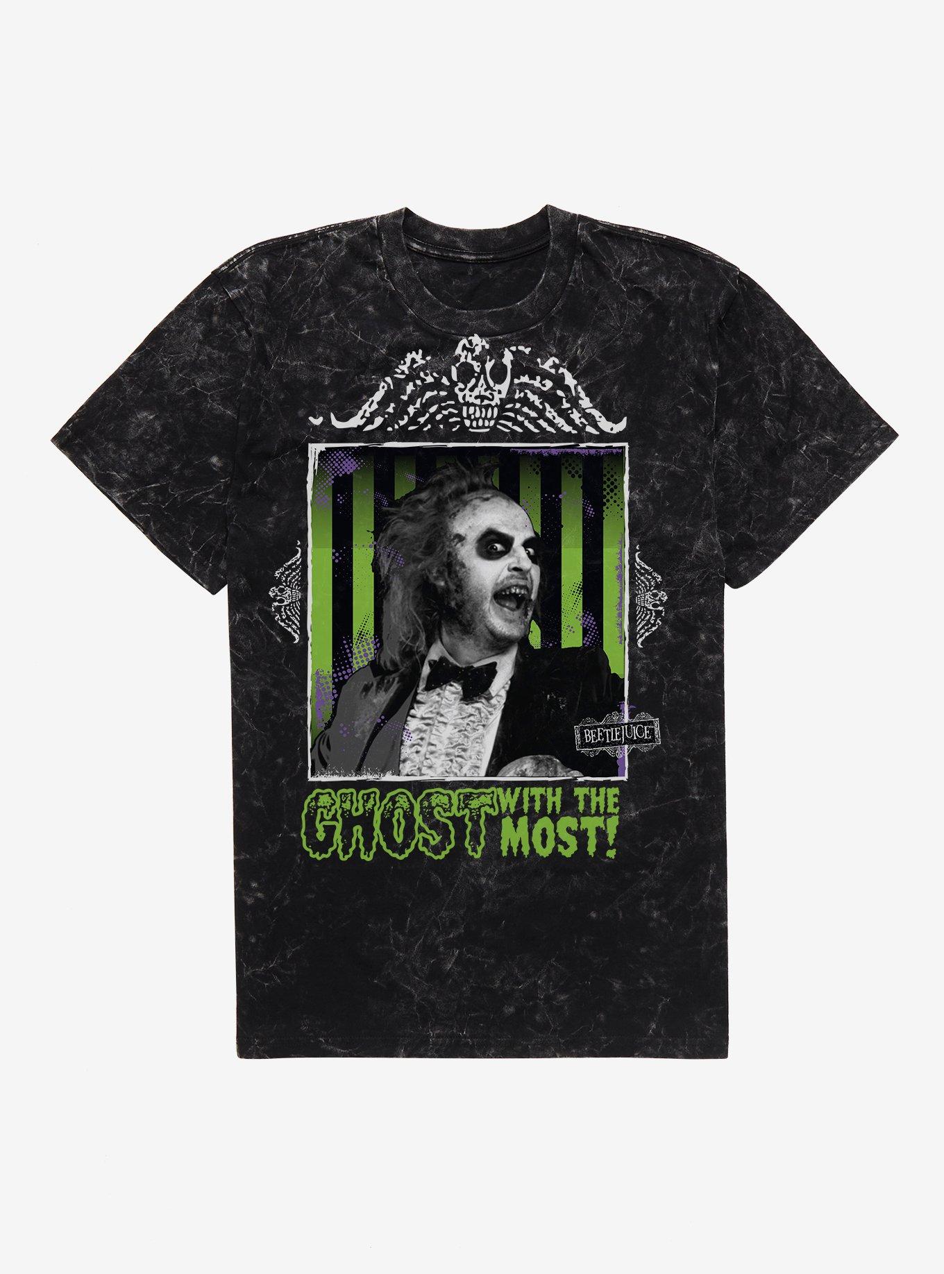 Beetlejuice Ghost With The Most T-Shirt, BLACK MINERAL WASH, hi-res