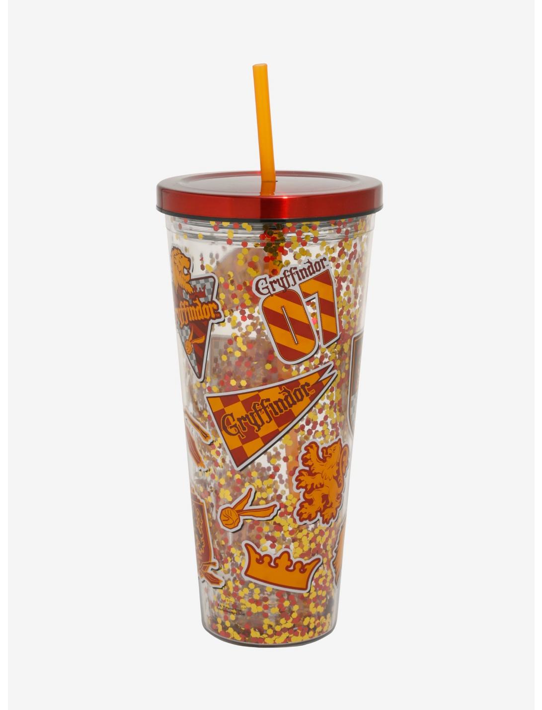 Harry Potter Gryffindor School Stickers Glitter Acrylic Travel Cup, , hi-res