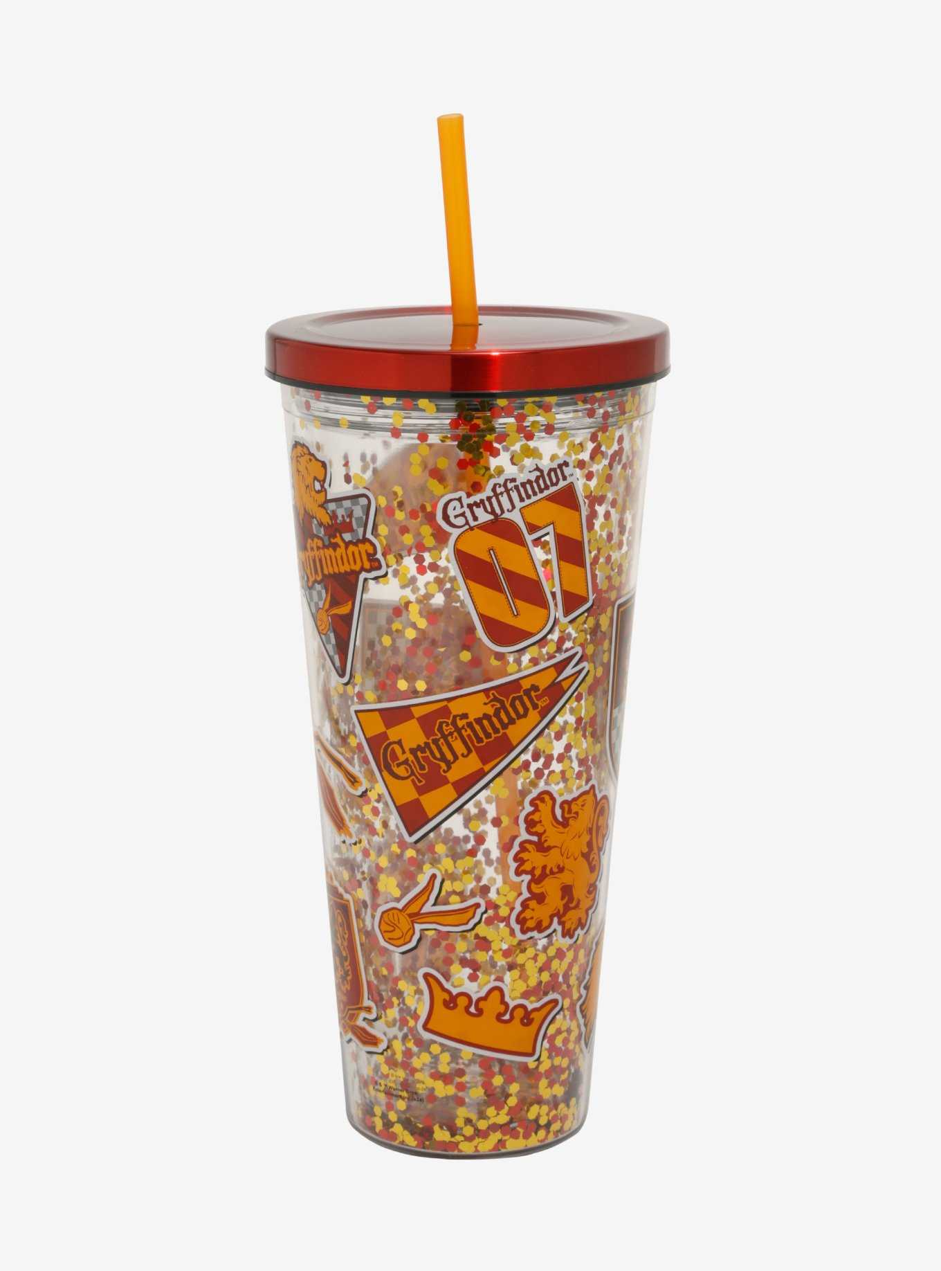 Harry Potter Gryffindor School Stickers Glitter Acrylic Travel Cup, , hi-res