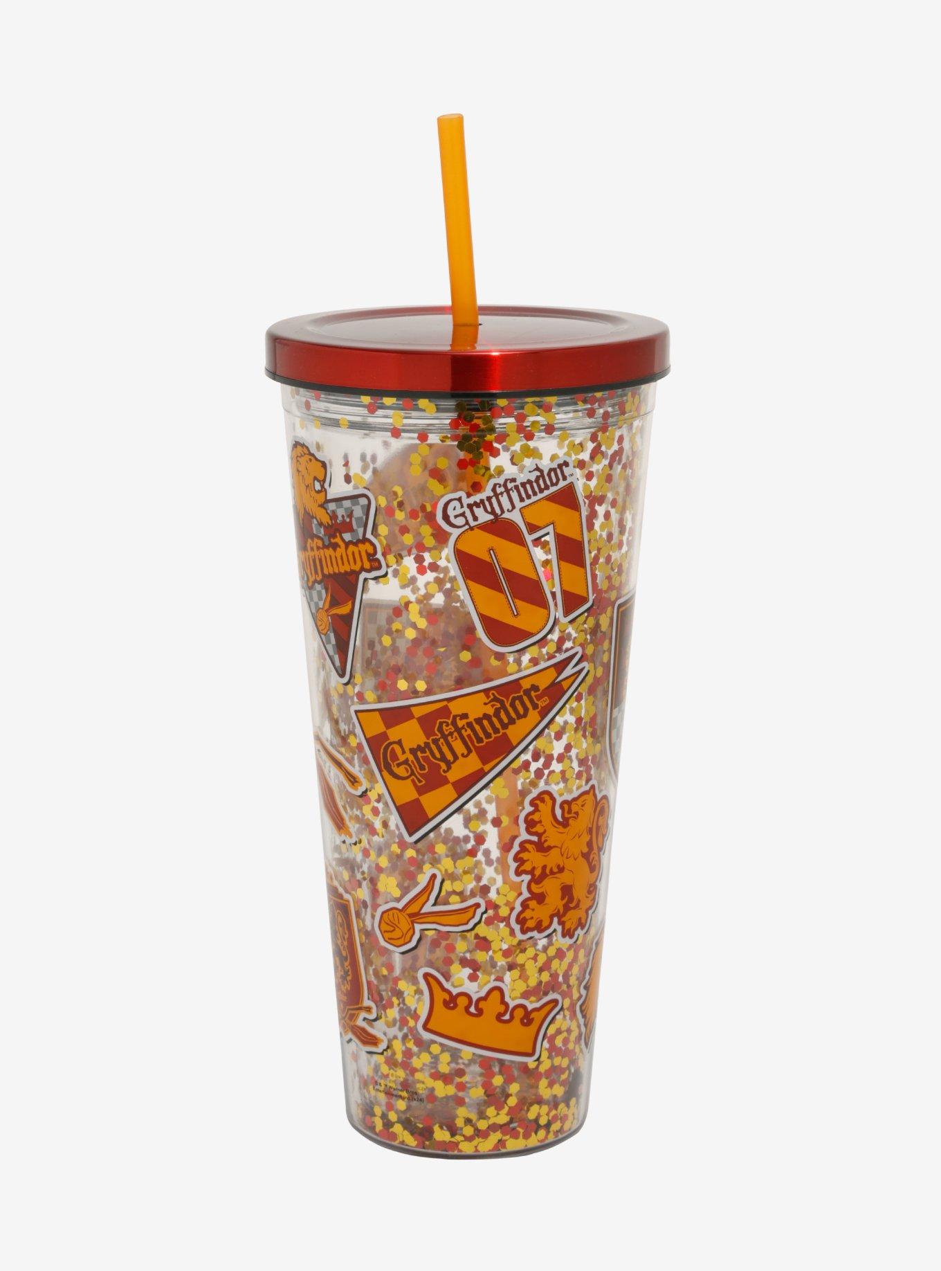 Harry Potter Gryffindor School Stickers Glitter Acrylic Travel Cup, , hi-res