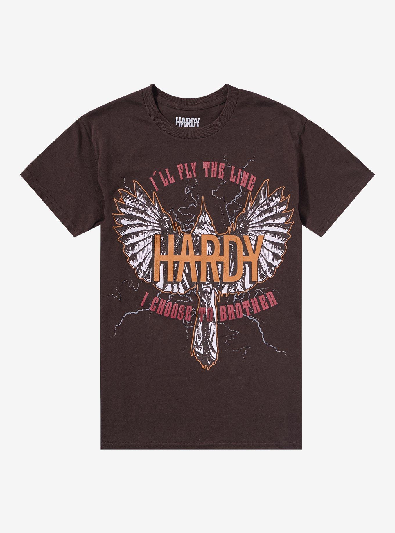 Hardy Eagle Boyfriend Fit Girls T-Shirt, DARK CHOCOLATE, hi-res