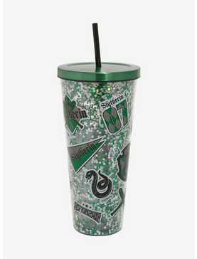 Harry Potter Slytherin School Stickers Glitter Acrylic Travel Cup, , hi-res