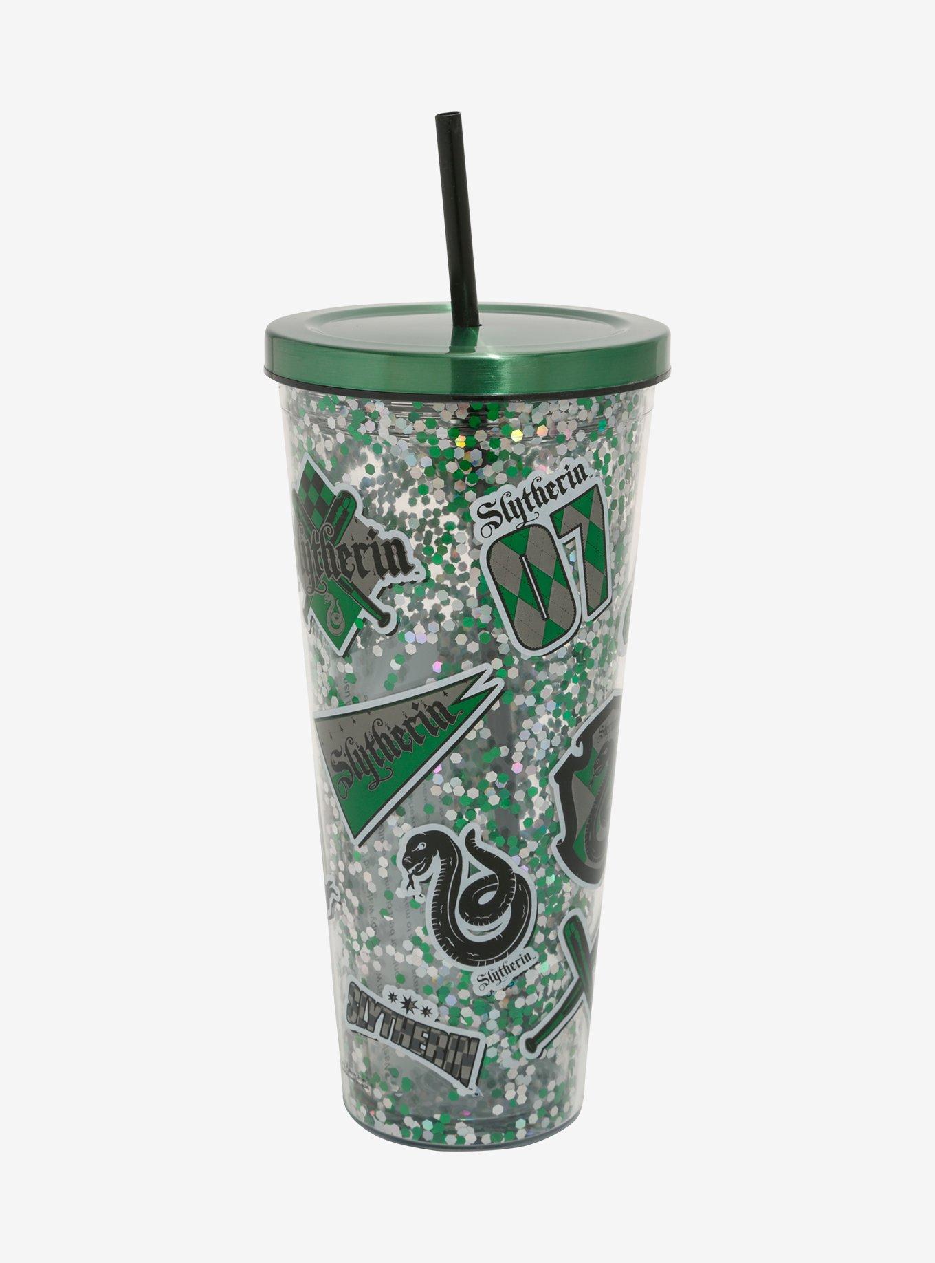 Harry Potter Slytherin School Stickers Glitter Acrylic Travel Cup, , hi-res