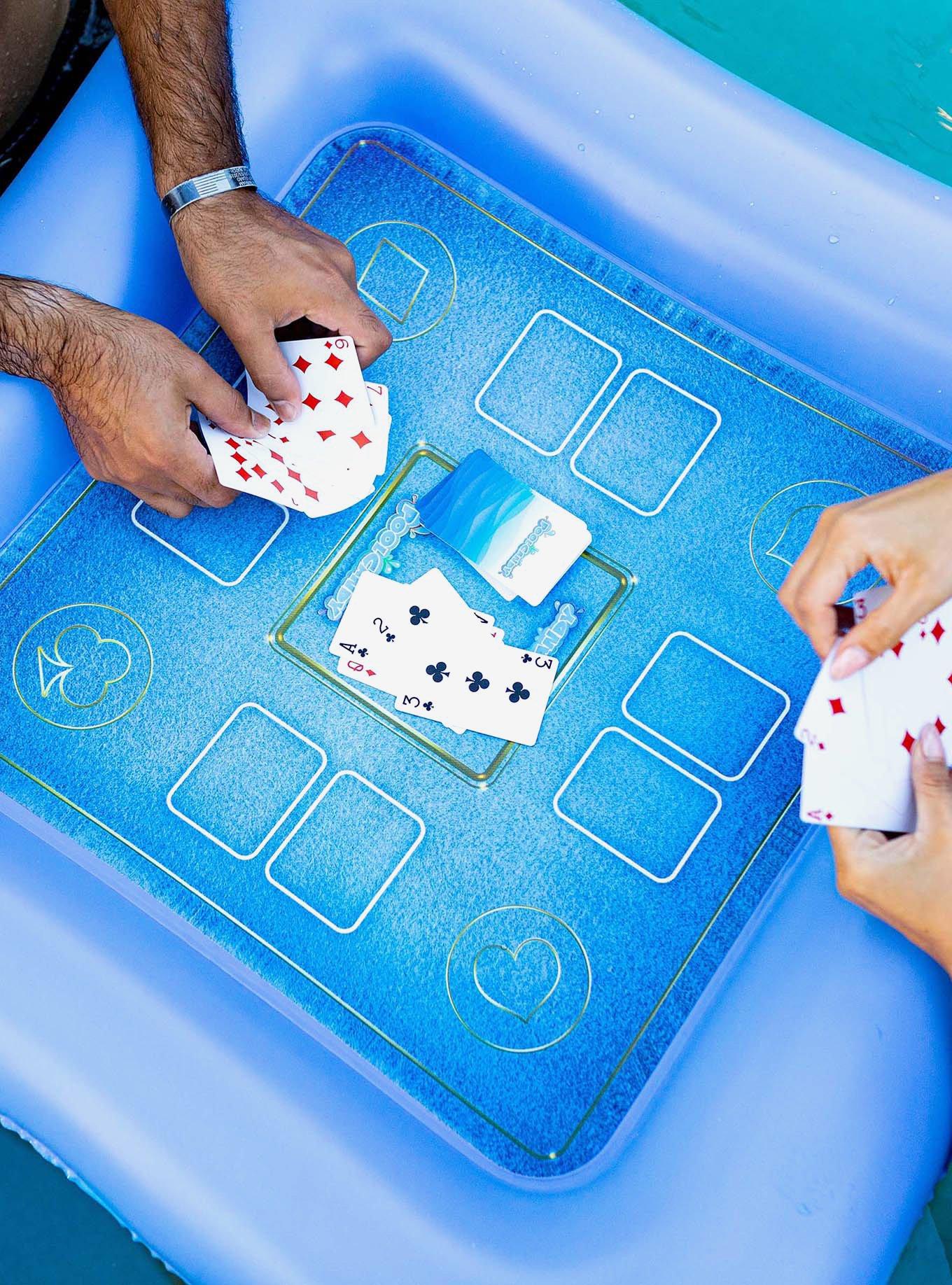 Inflatable Floating Game Table and Waterproof Playing Cards 