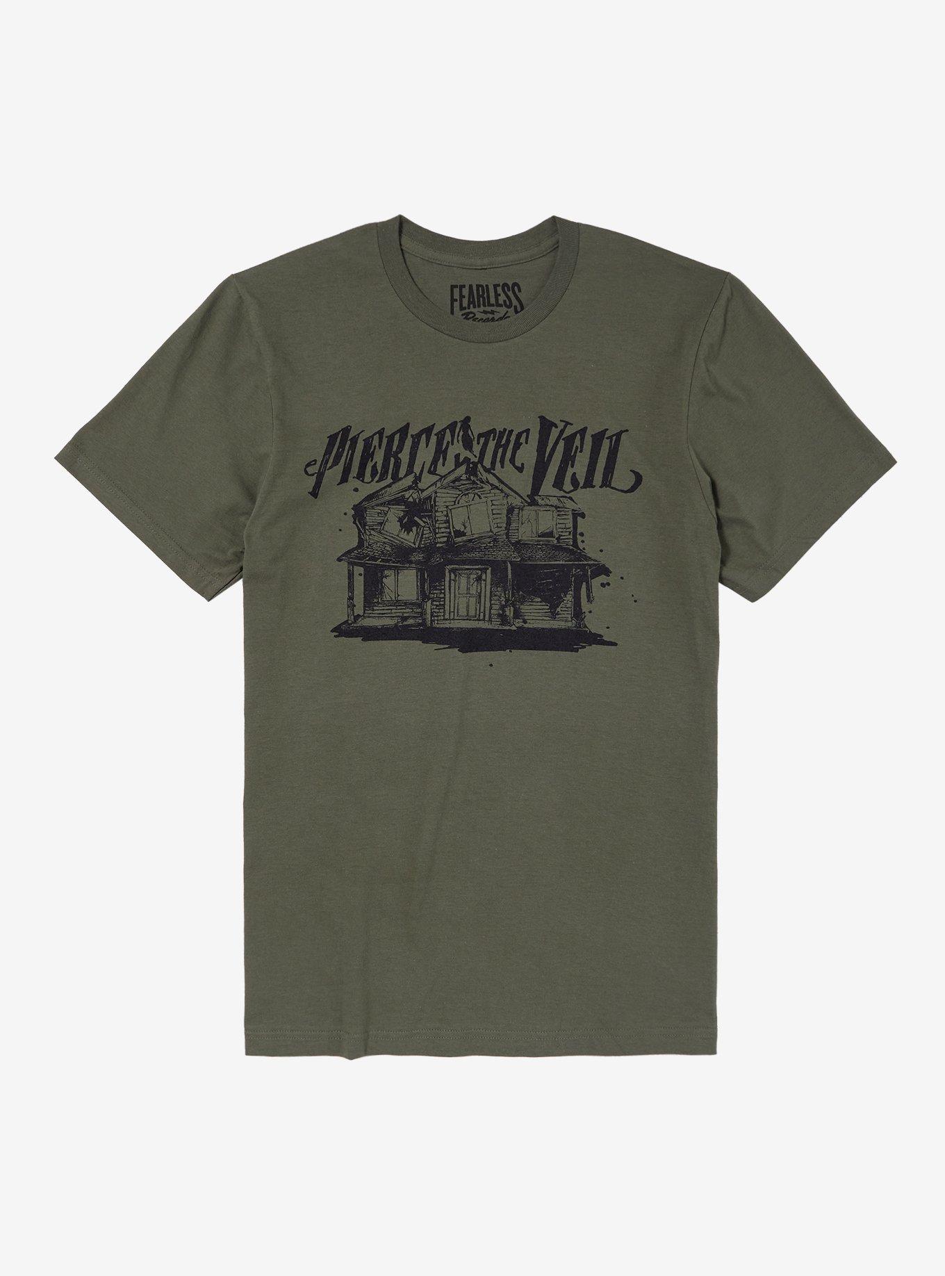 Pierce The Veil Collide With The Sky House Boyfriend Fit Girls T-Shirt, MILITARY GREEN, hi-res