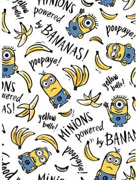 Minions Powered By Bananas Peel & Stick Wallpaper, , hi-res