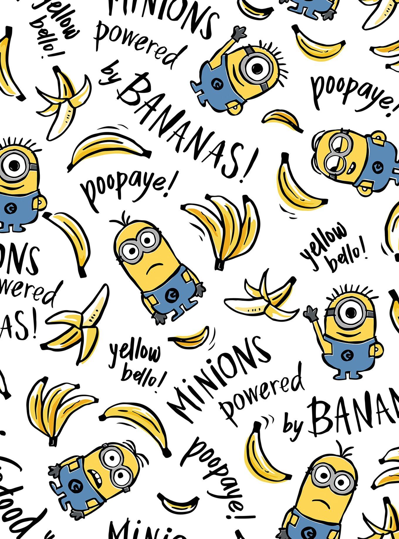 Minions Powered By Bananas Peel & Stick Wallpaper, , hi-res