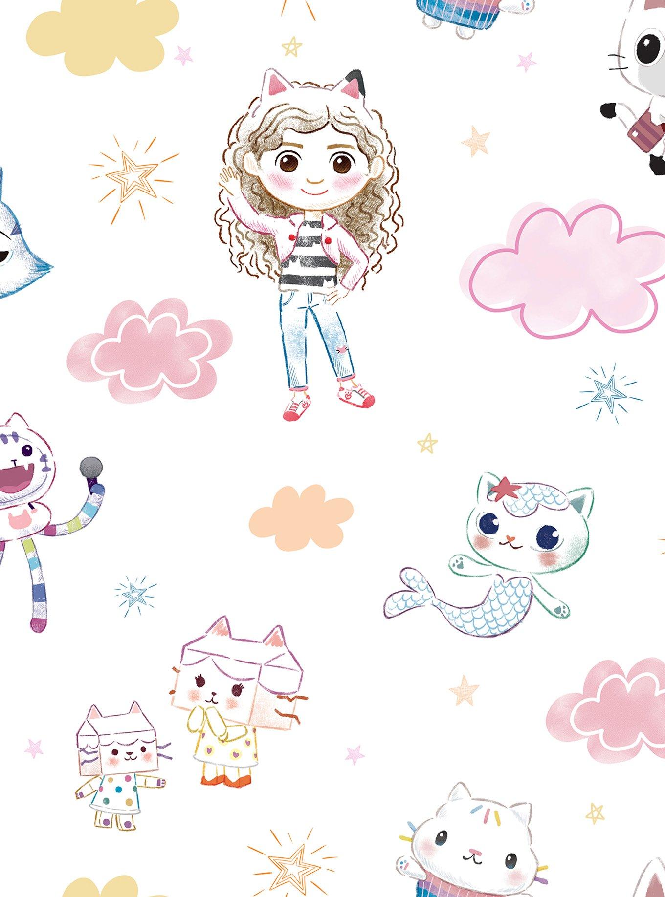 Gabby's Dollhouse Sketch Characters Peel & Stick Wallpaper