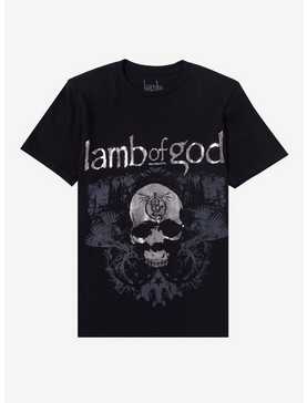Lamb Of God Skull Silver Foil Boyfriend Fit Girls T-Shirt, , hi-res