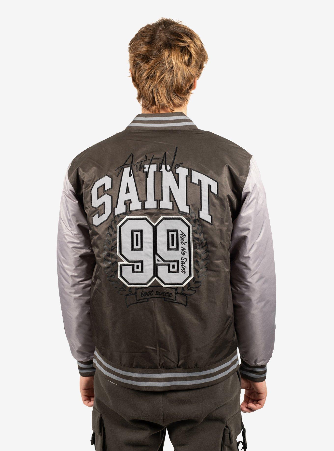 Ain't No Saint Twill Bomber Jacket, BLACK, hi-res